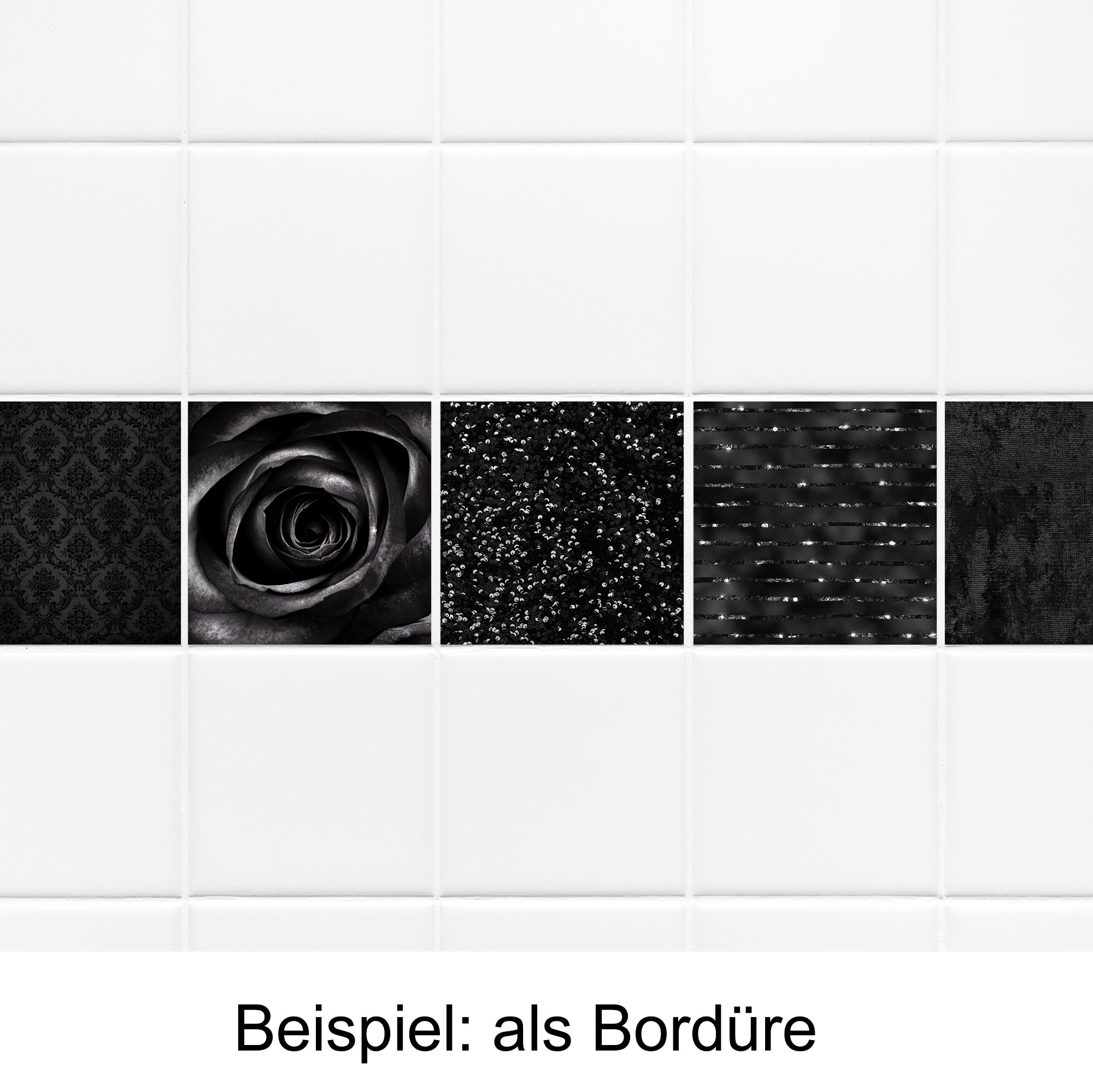 Fliesenaufkleber Marmoroptik in schwarz
