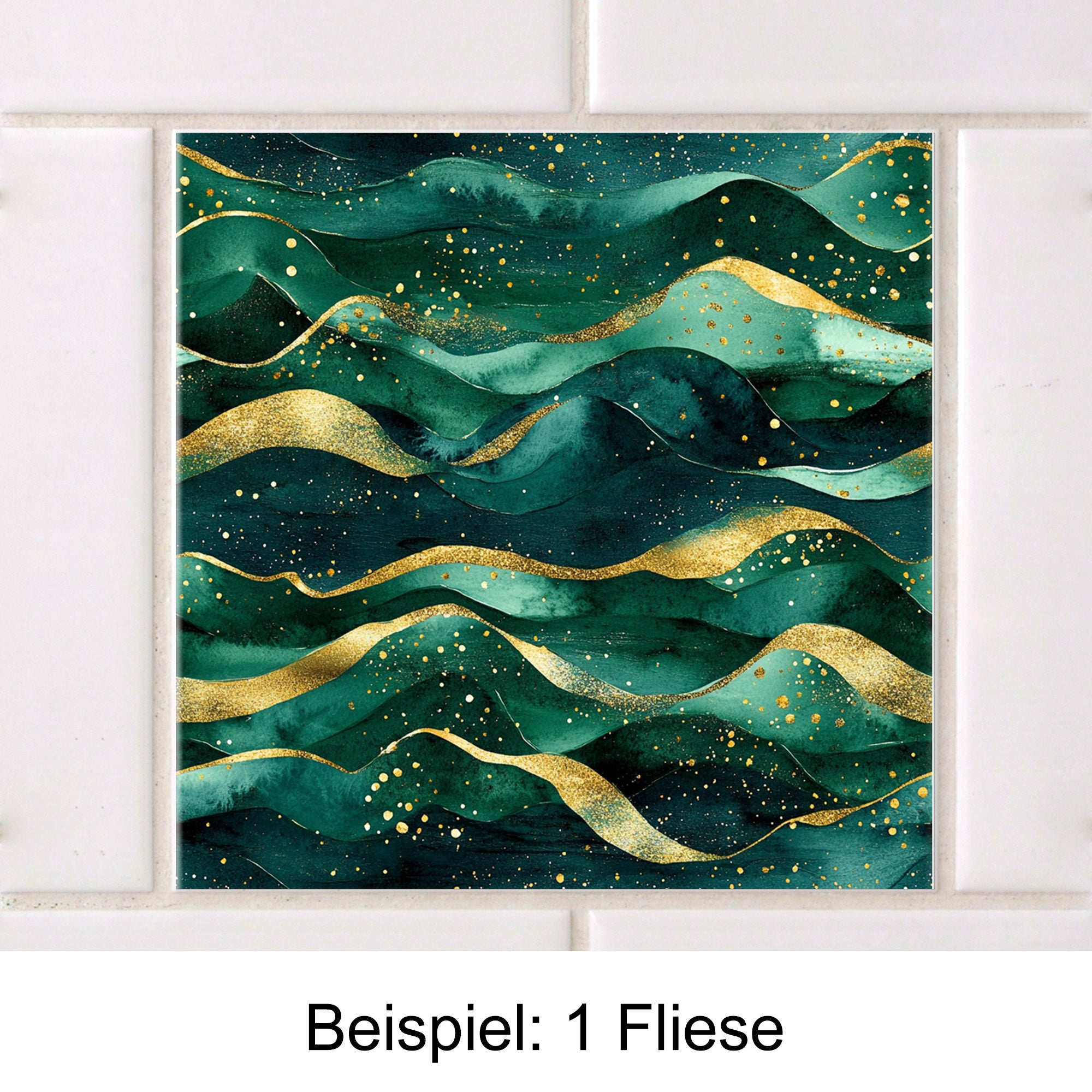 Fliesenfolie Grüner Wellenlook