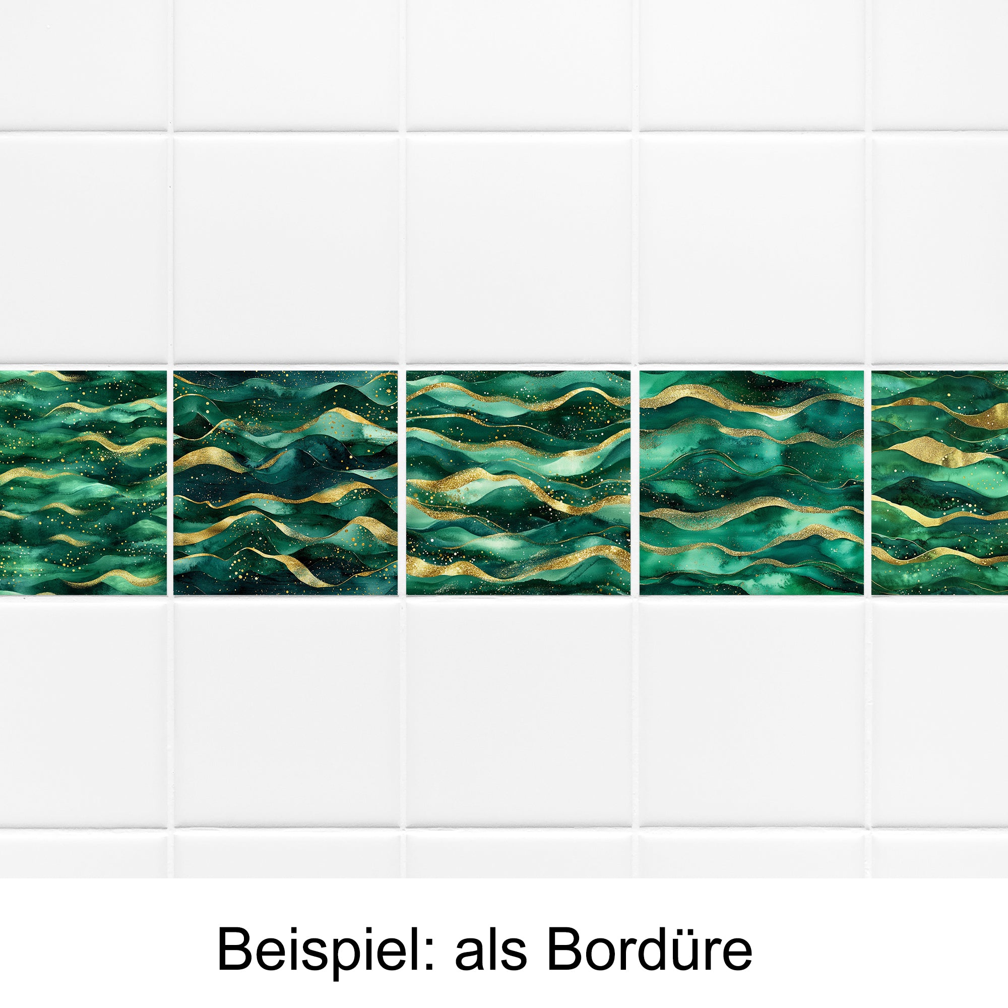 Fliesenfolie Grüner Wellenlook