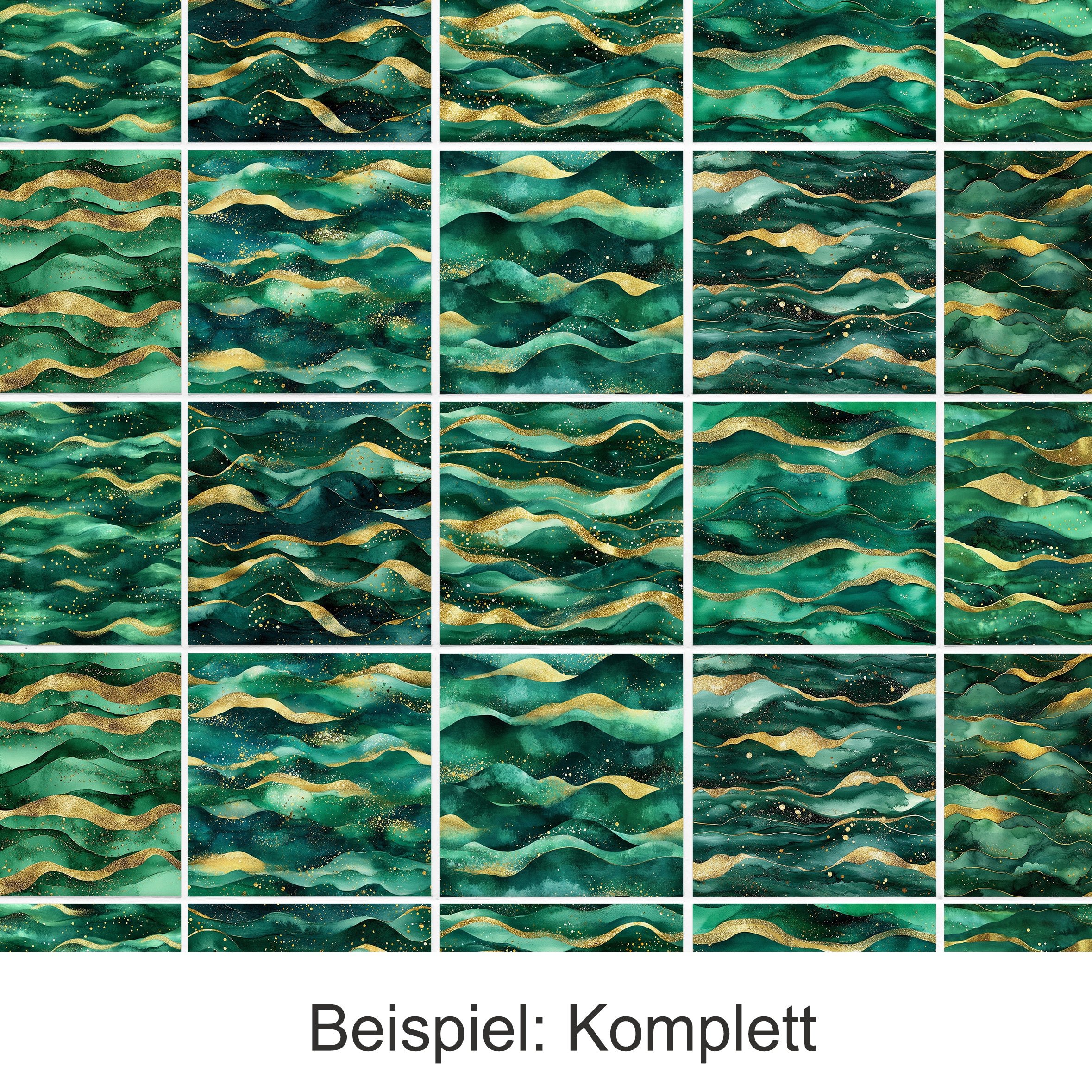 Fliesenfolie Grüner Wellenlook