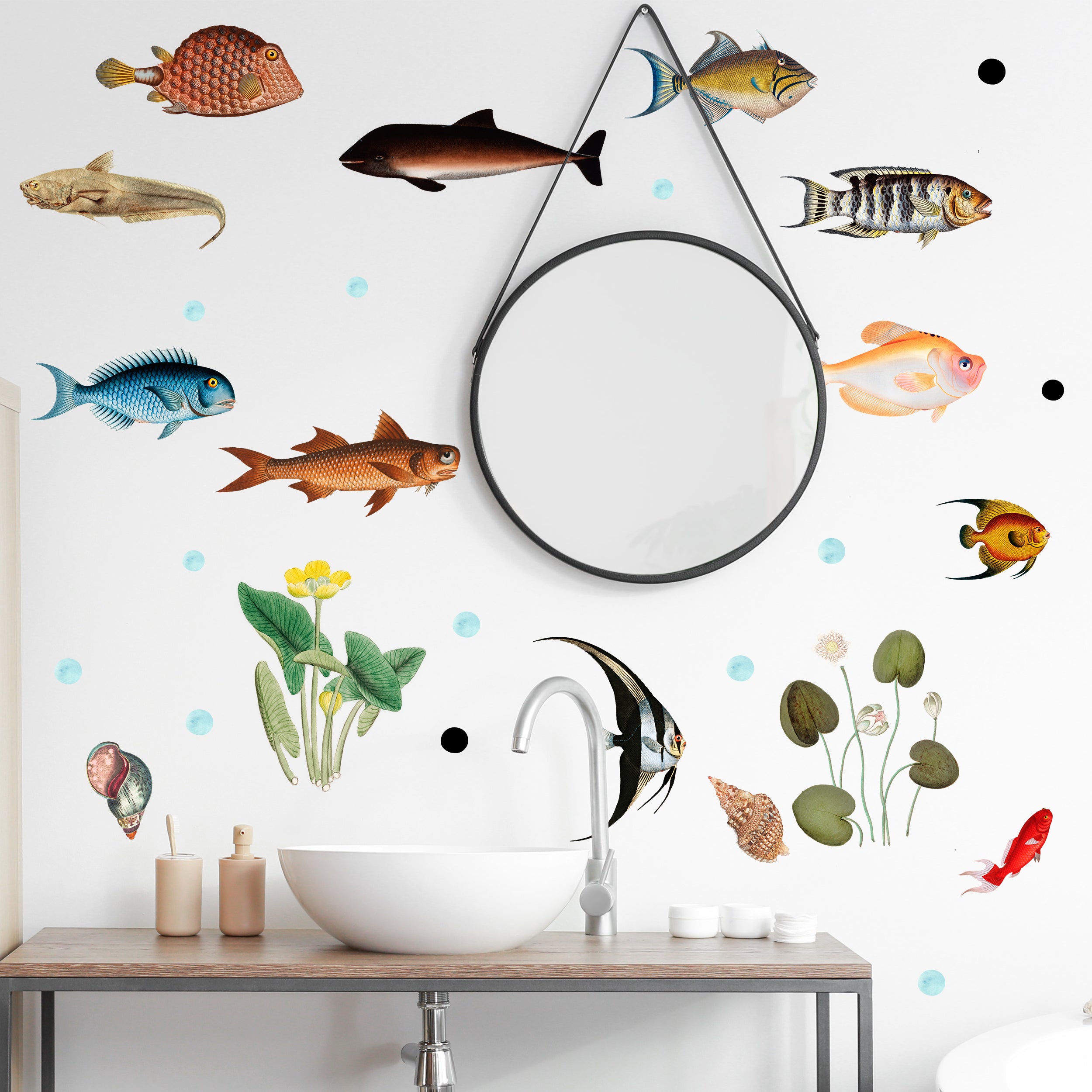 Wandtattoo Fische und Wasserpflanzen