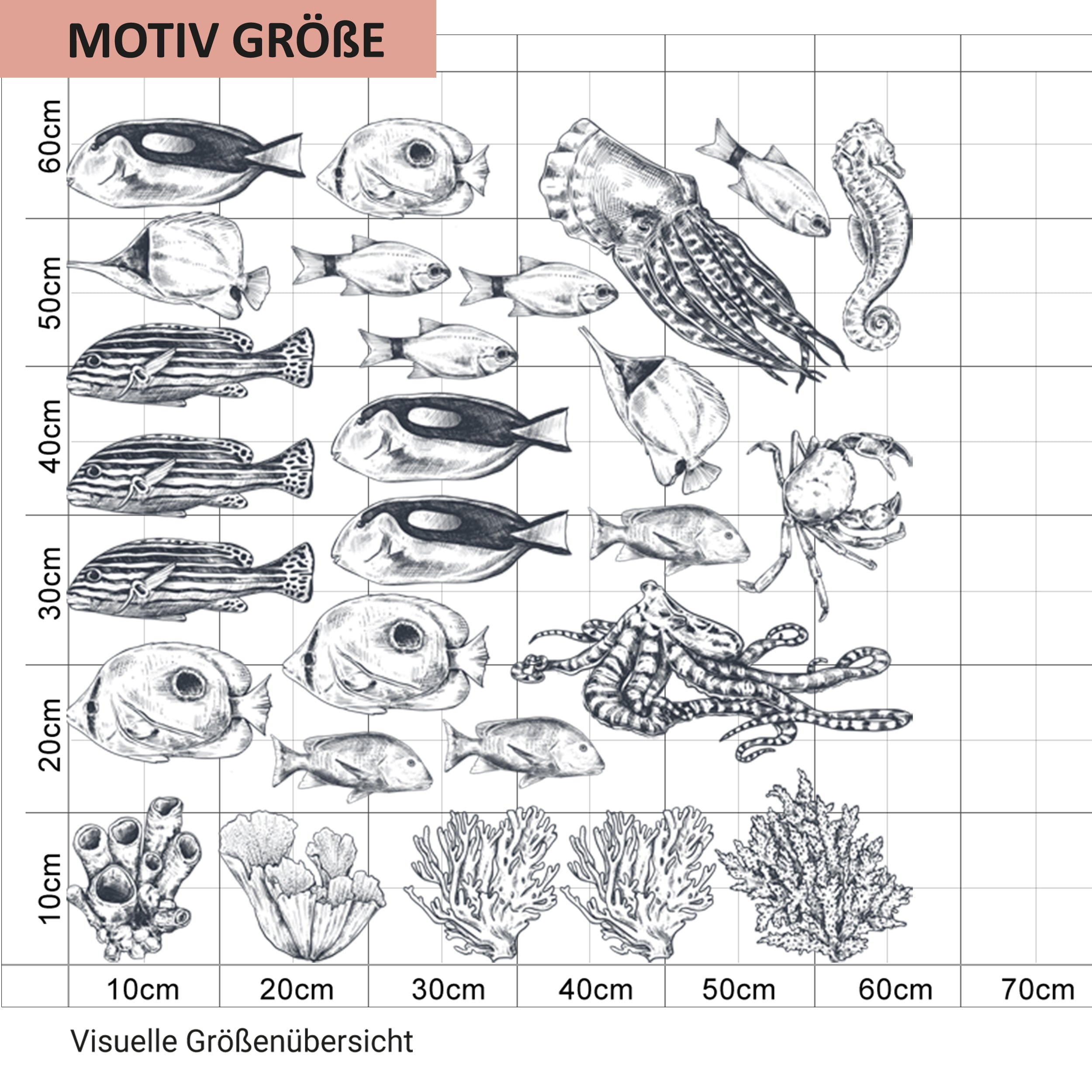 Wandtattoo Meeresbewohner