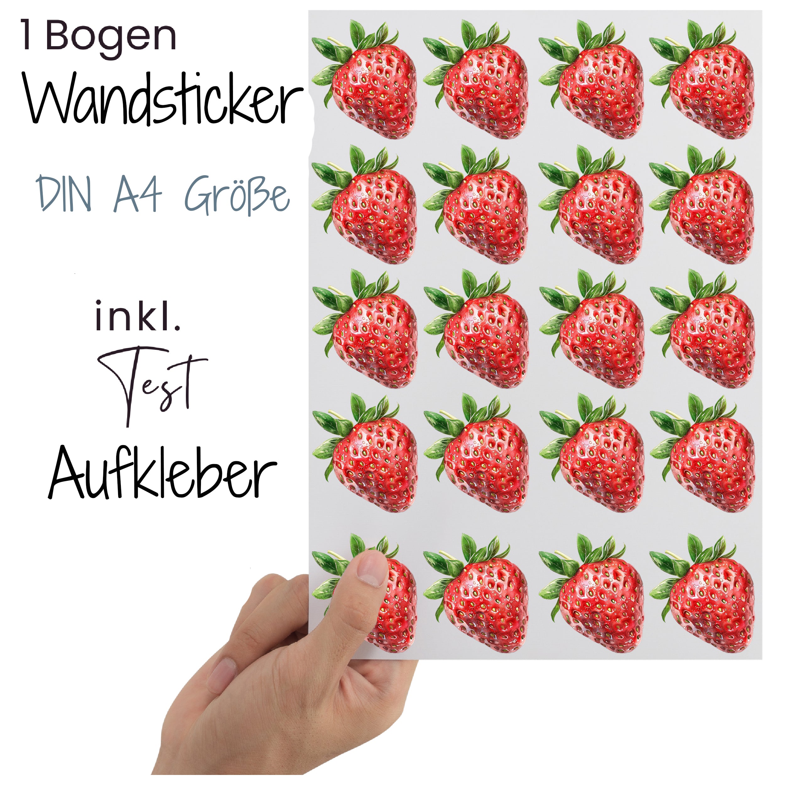 Wandtattoo 20 süße Erdbeeren