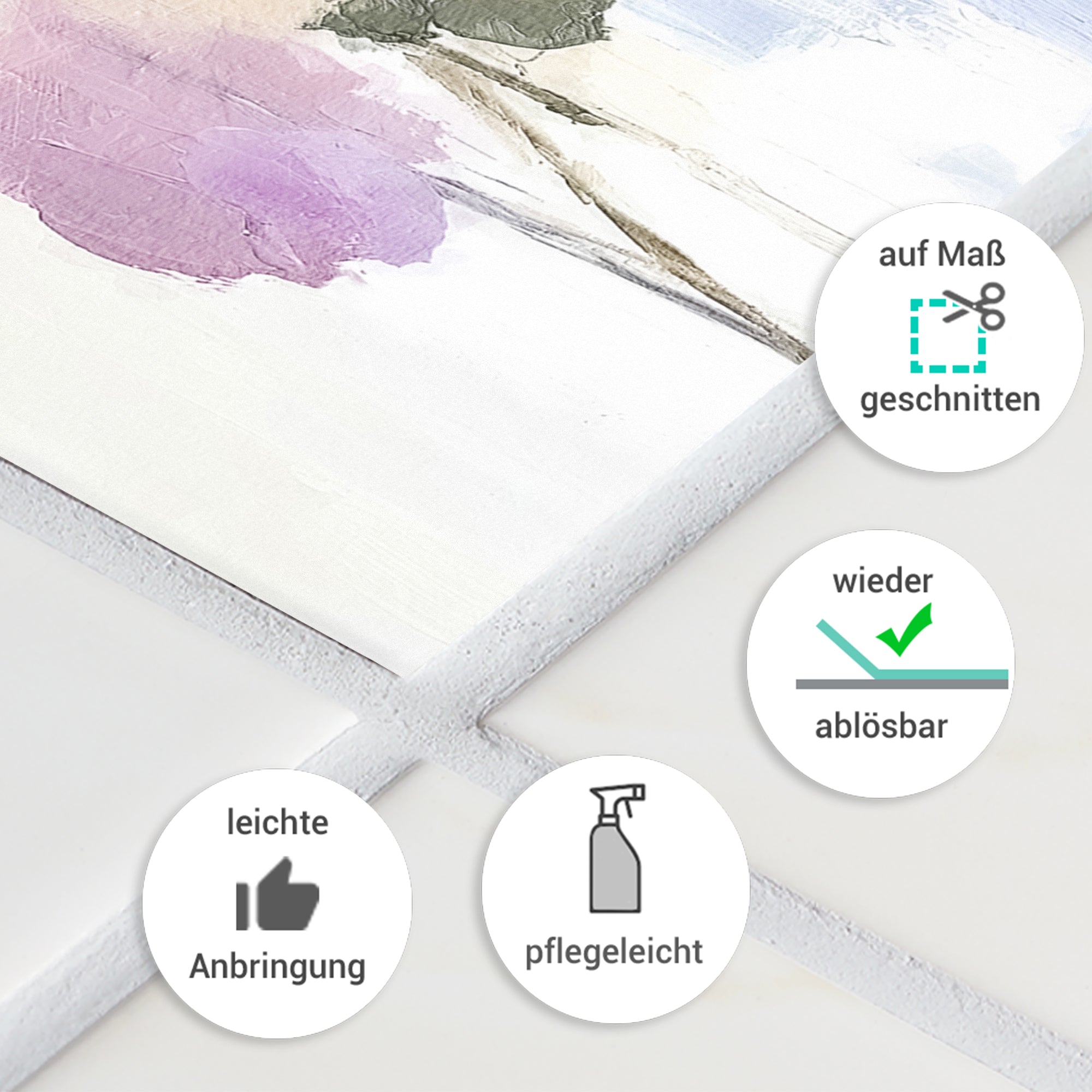 Fliesenaufkleber mit floralen Motiven