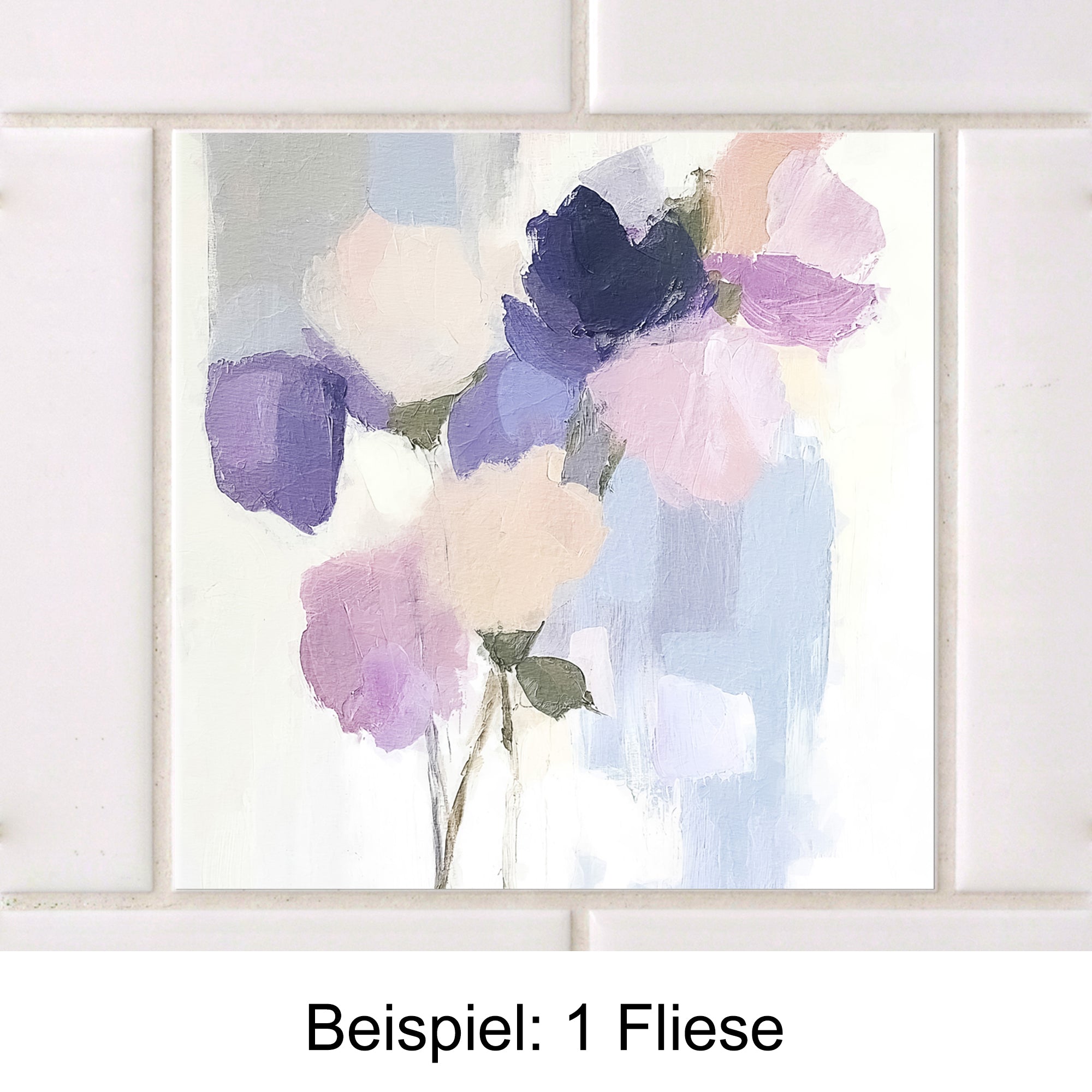 Fliesenaufkleber mit floralen Motiven