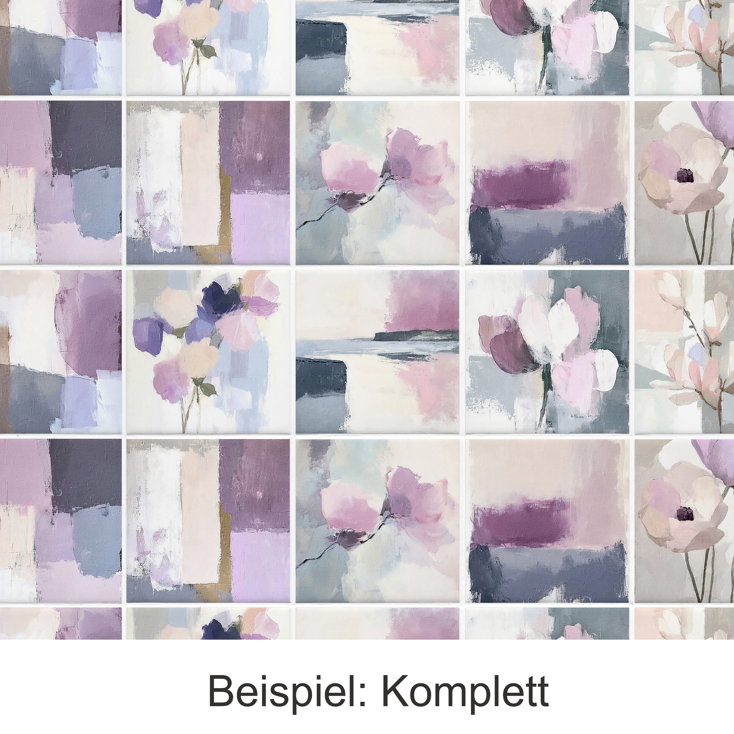 Fliesenaufkleber mit floralen Motiven