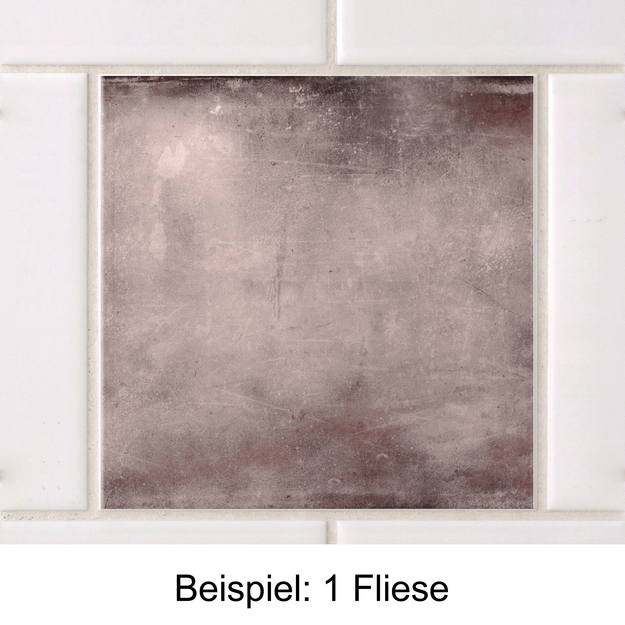 Fliesenaufkleber in Vintage Beton & Metall