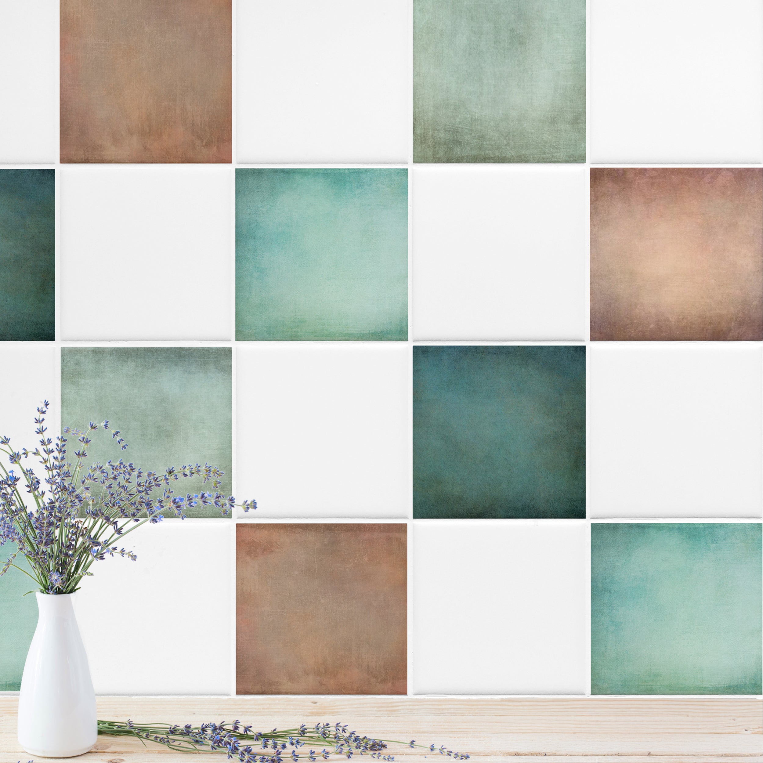 Fliesenaufkleber Farbmix Türkis & Petrol