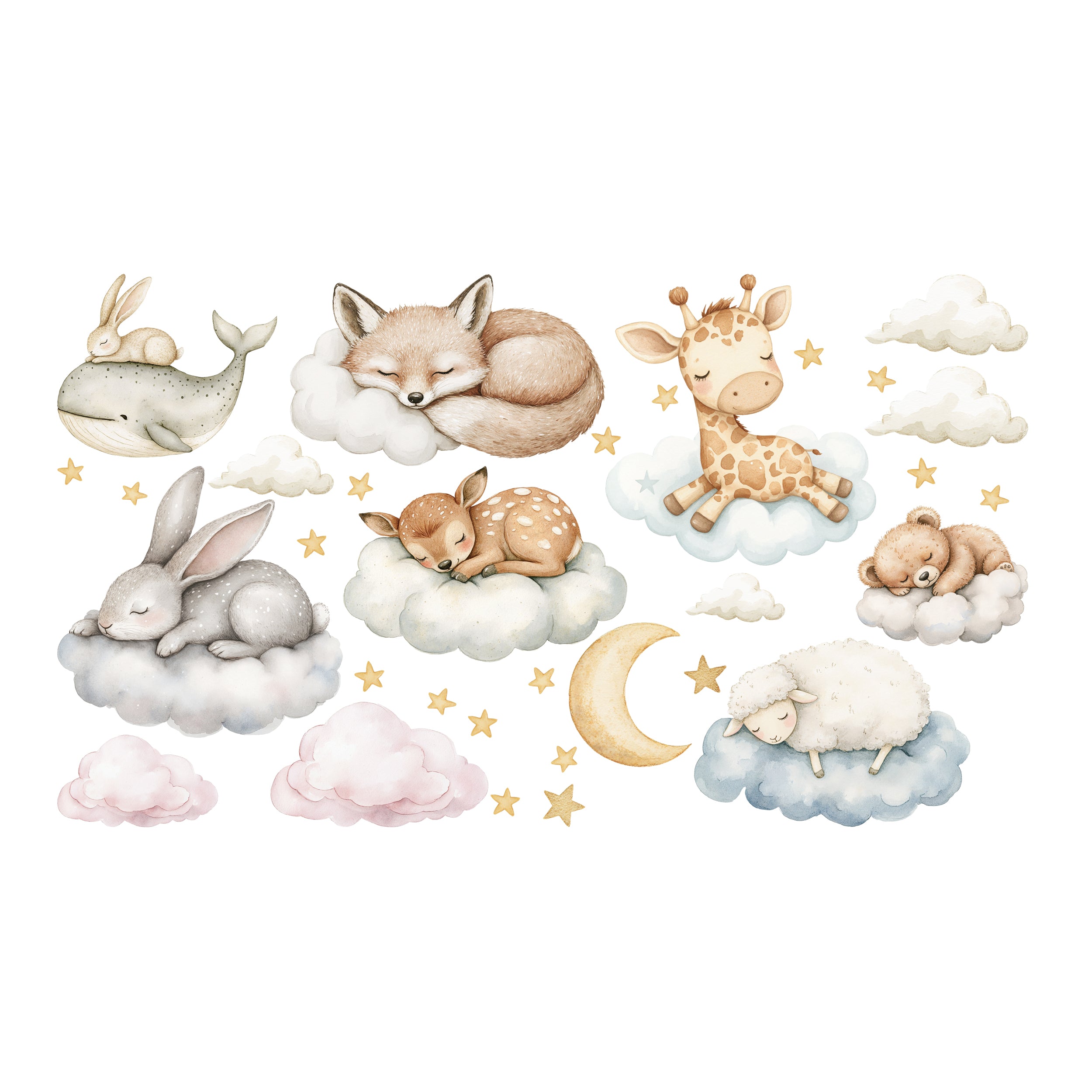 Wandtattoo mit schlafenden Tieren