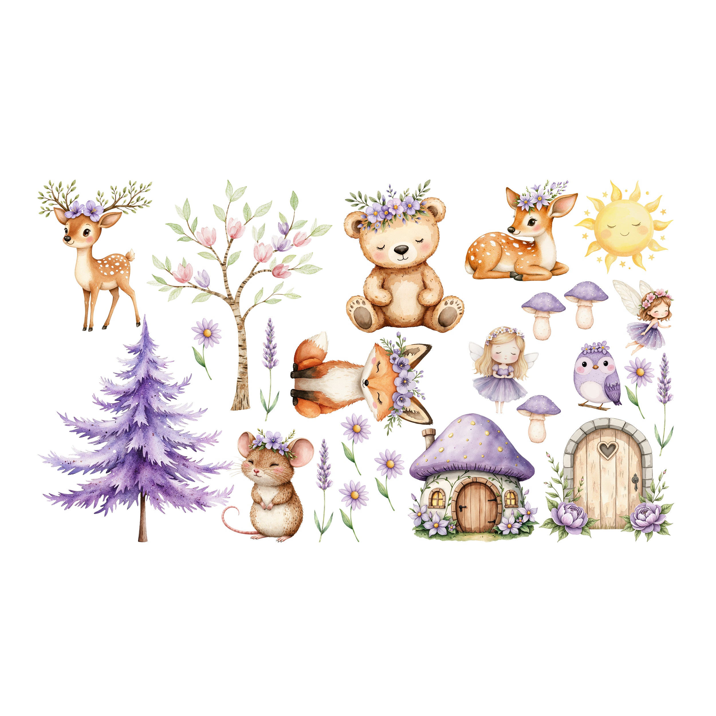 Wandtattoo mit niedlichen Tieren