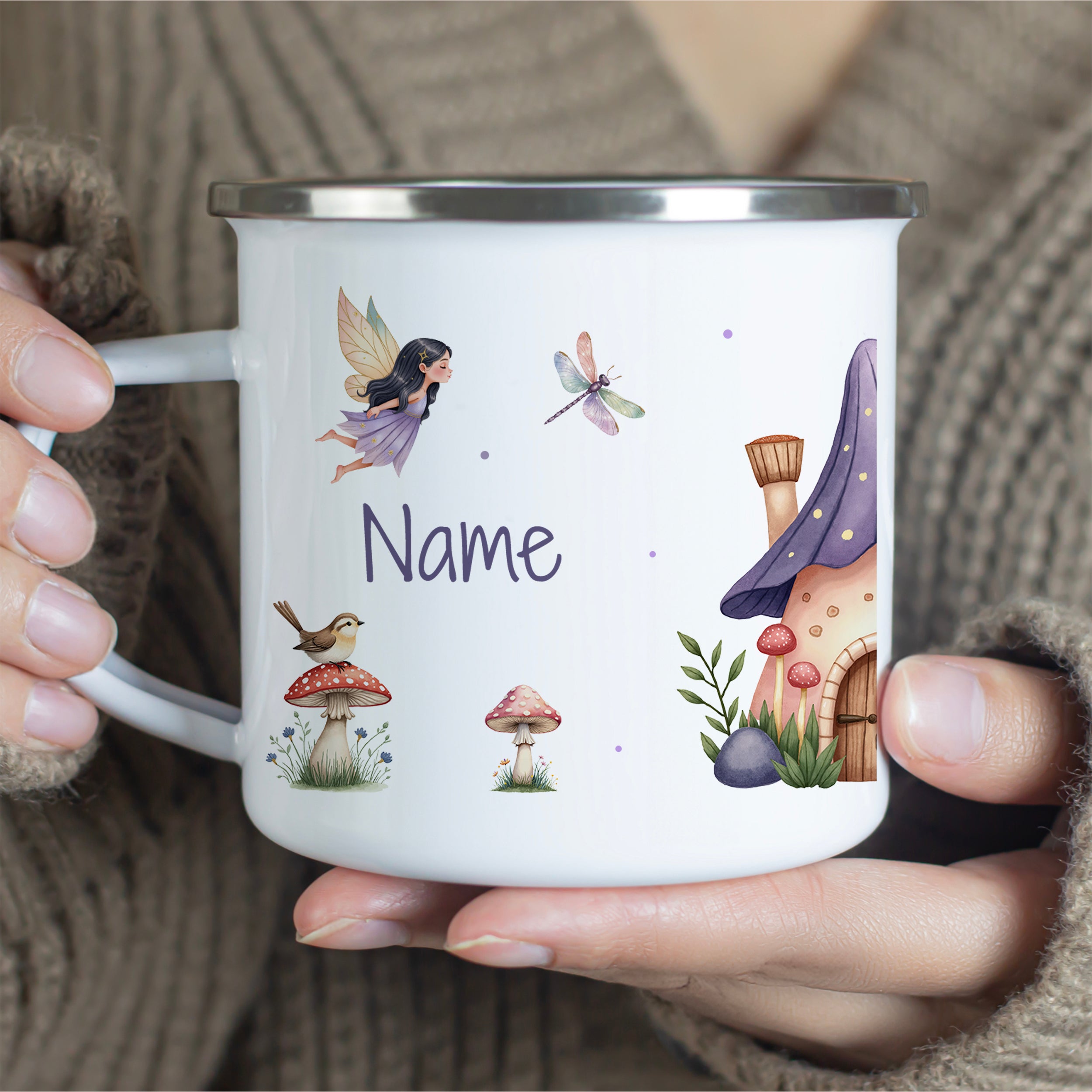 Emaille Becher Feenmotiv