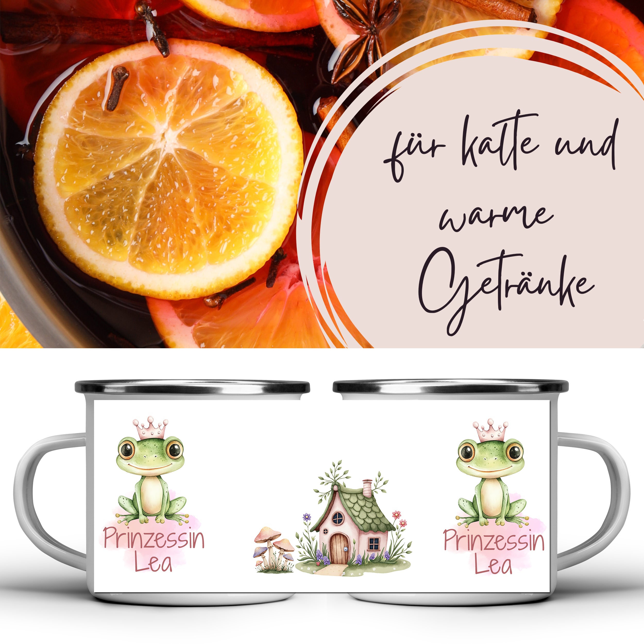 Emaille Tasse Prinzessin