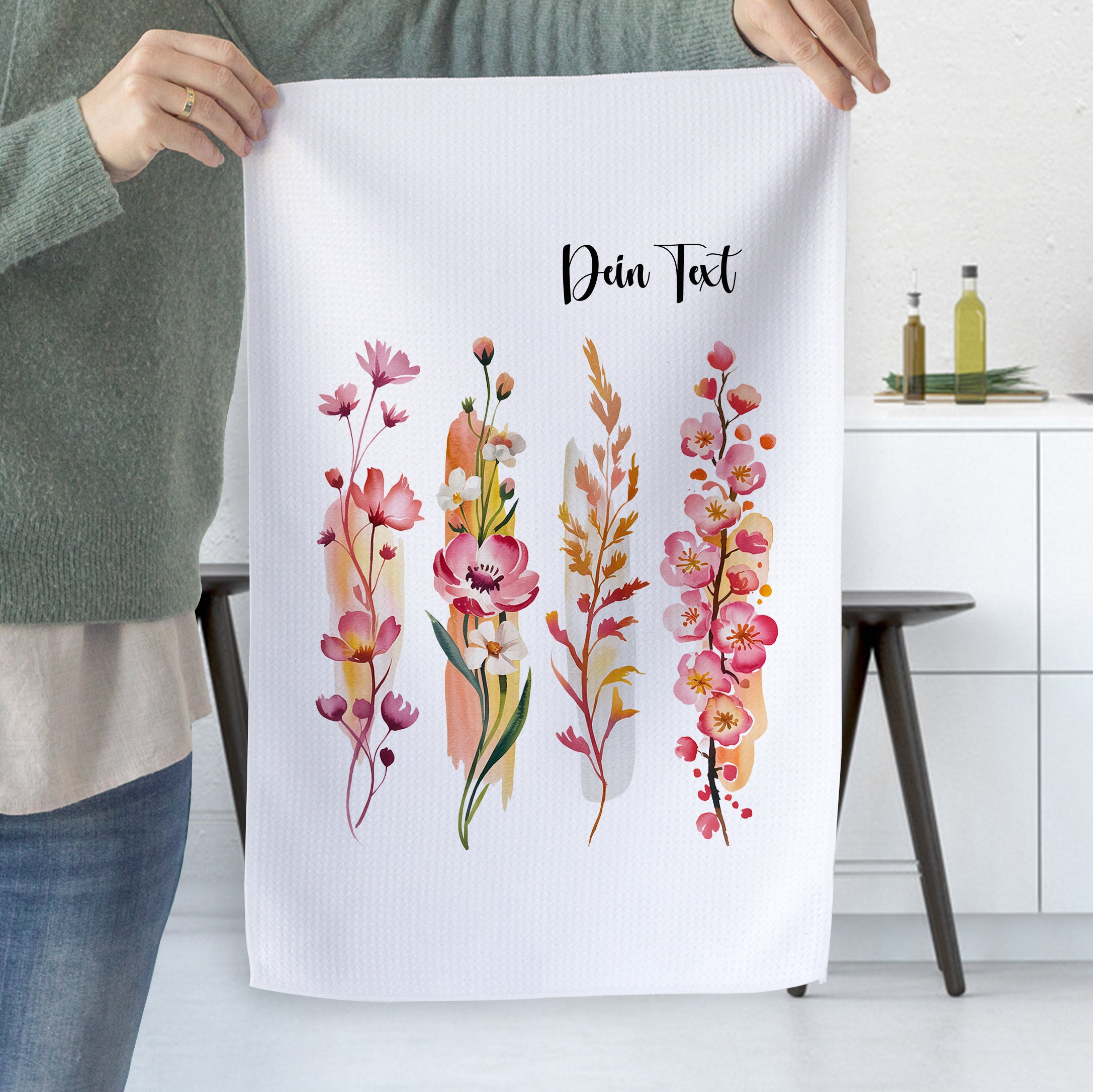 Geschirrtuch mit Blumenmotiv - Für deine kreative Küche