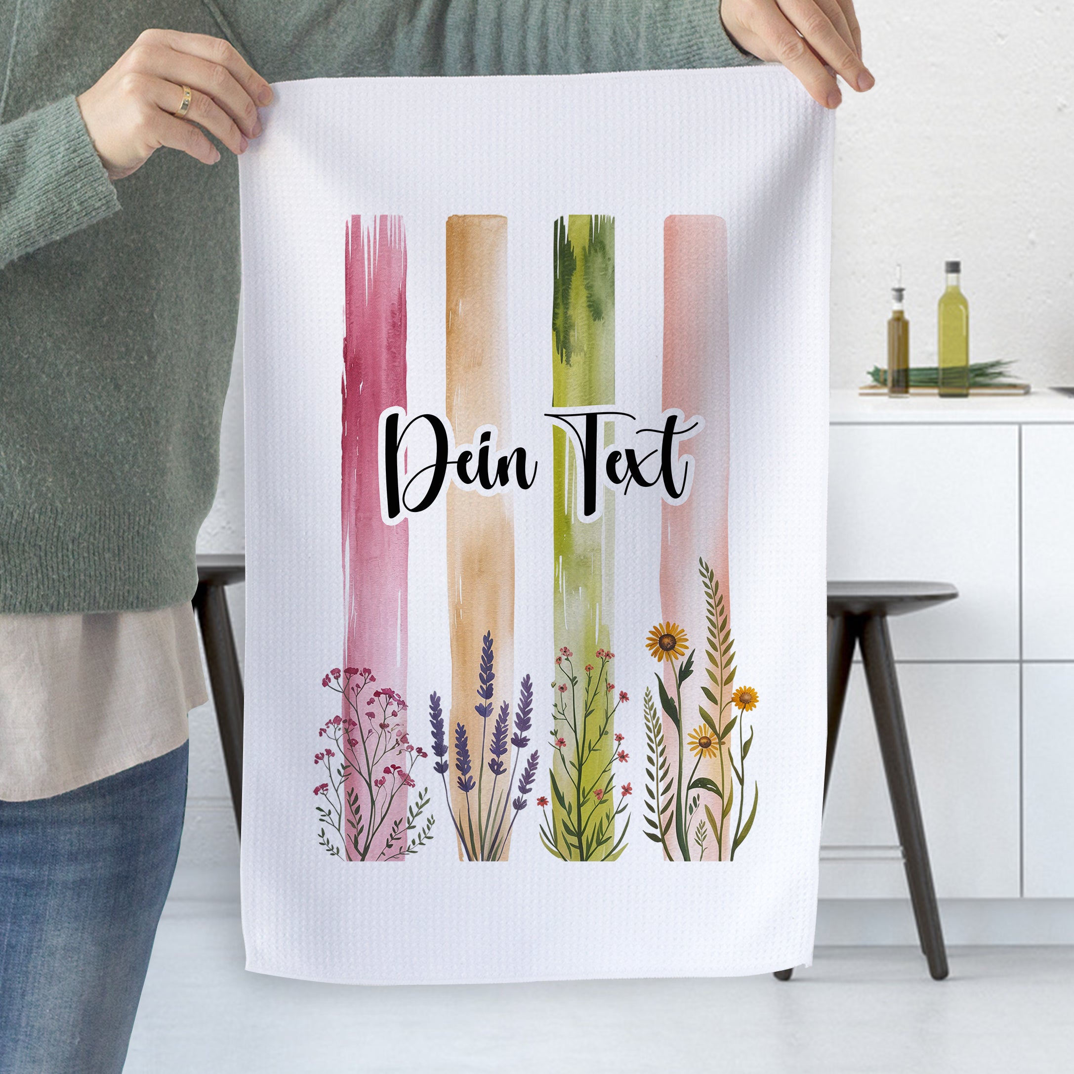 Geschirrtuch mit Blumenmotiv