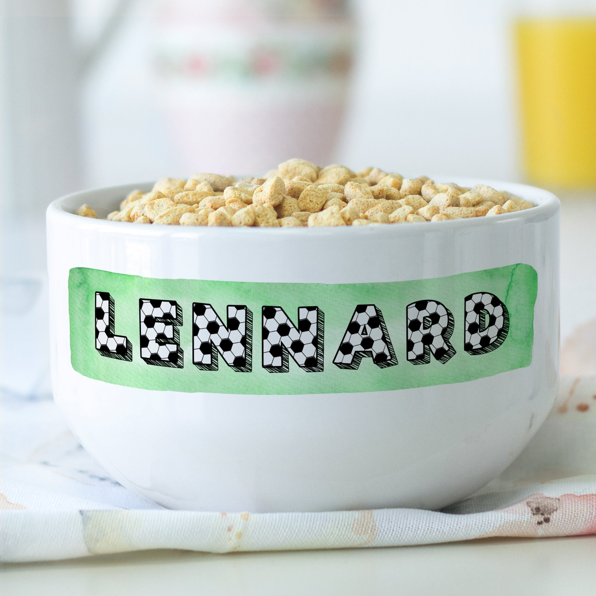 Müslischale mit Fußball Schrift