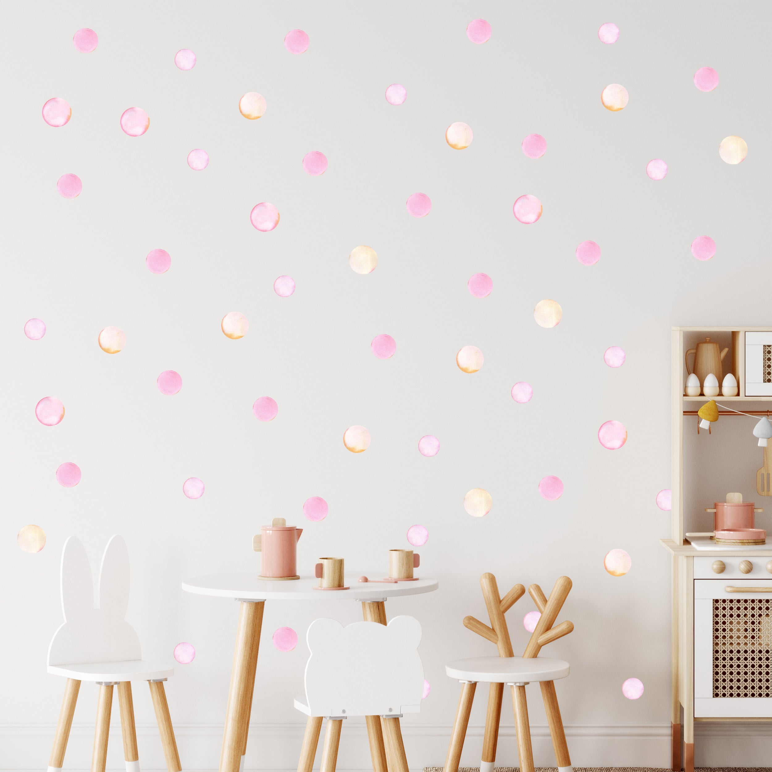 Wandtattoo Punkte zarte Farben