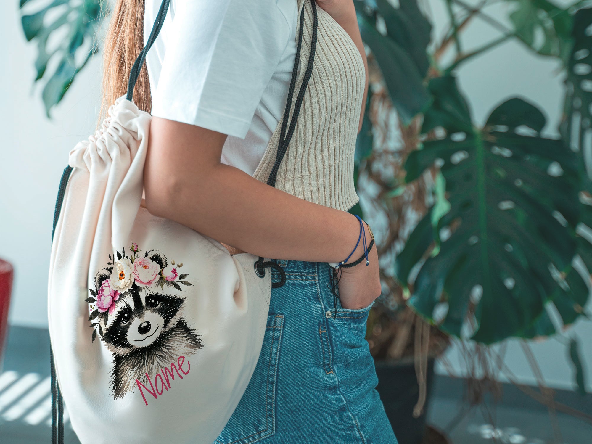 Turnbeutel Waschbär