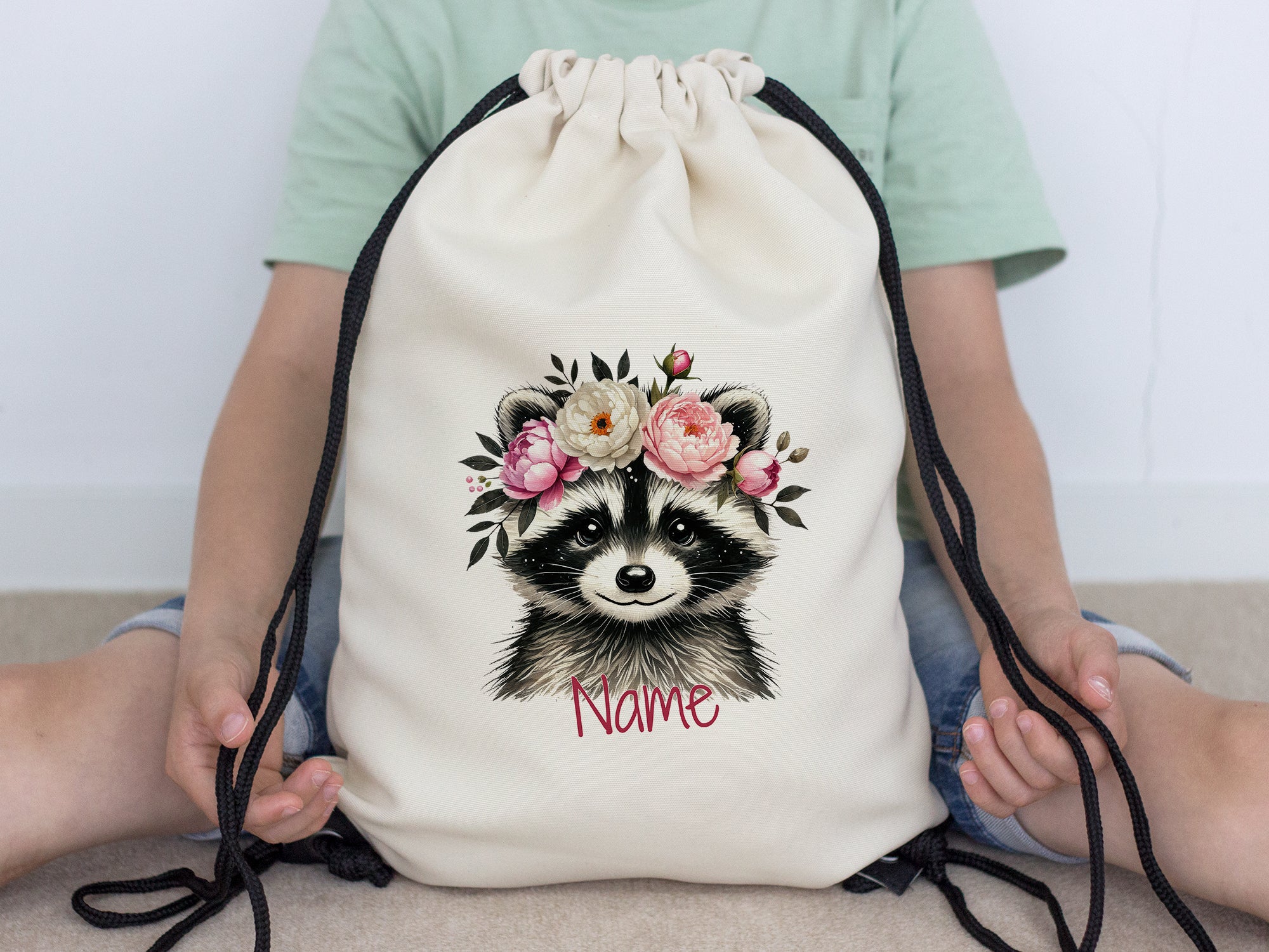 Turnbeutel Waschbär