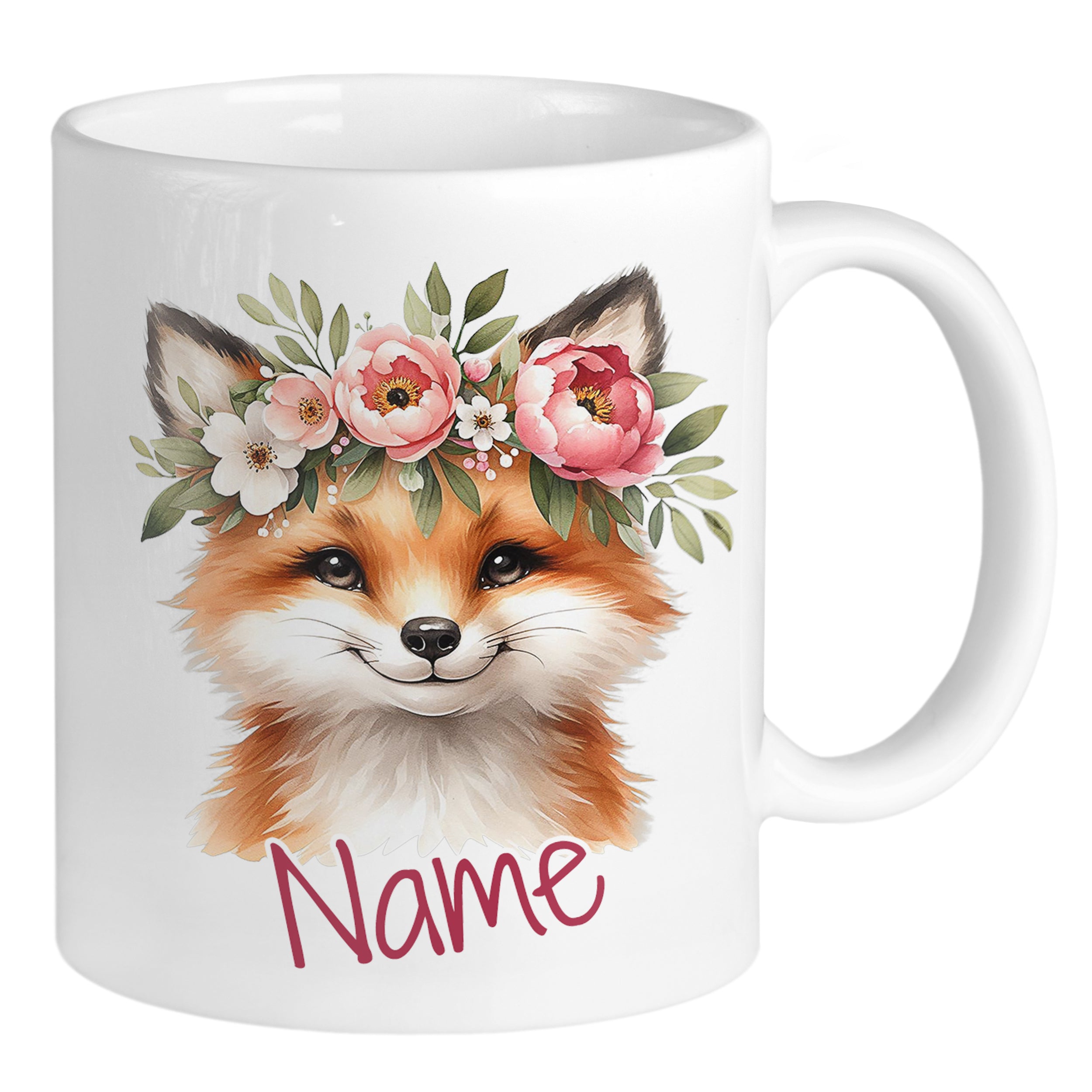 Tasse Fuchs mit Blumen
