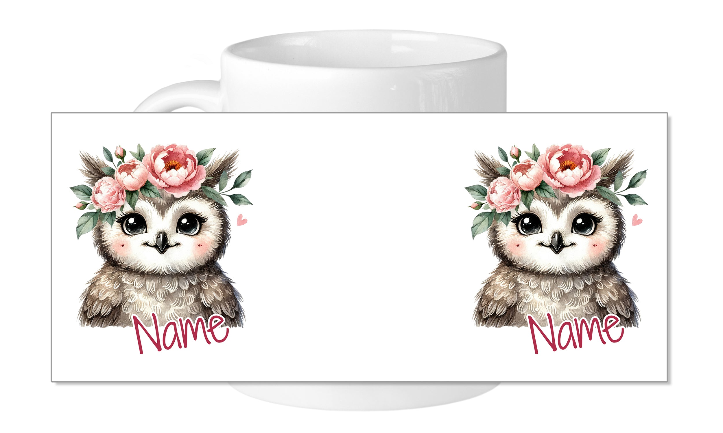 Tasse Eule mit Blumen