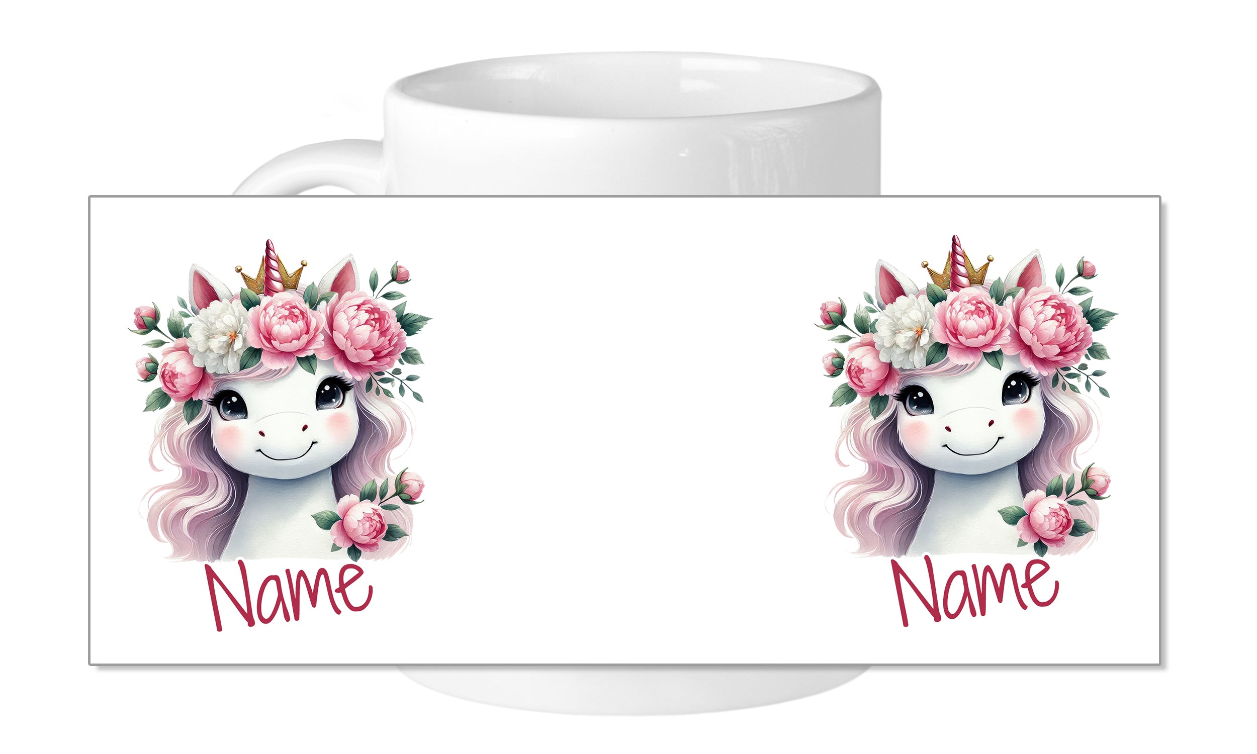 Tasse Einhorn mit Blumen
