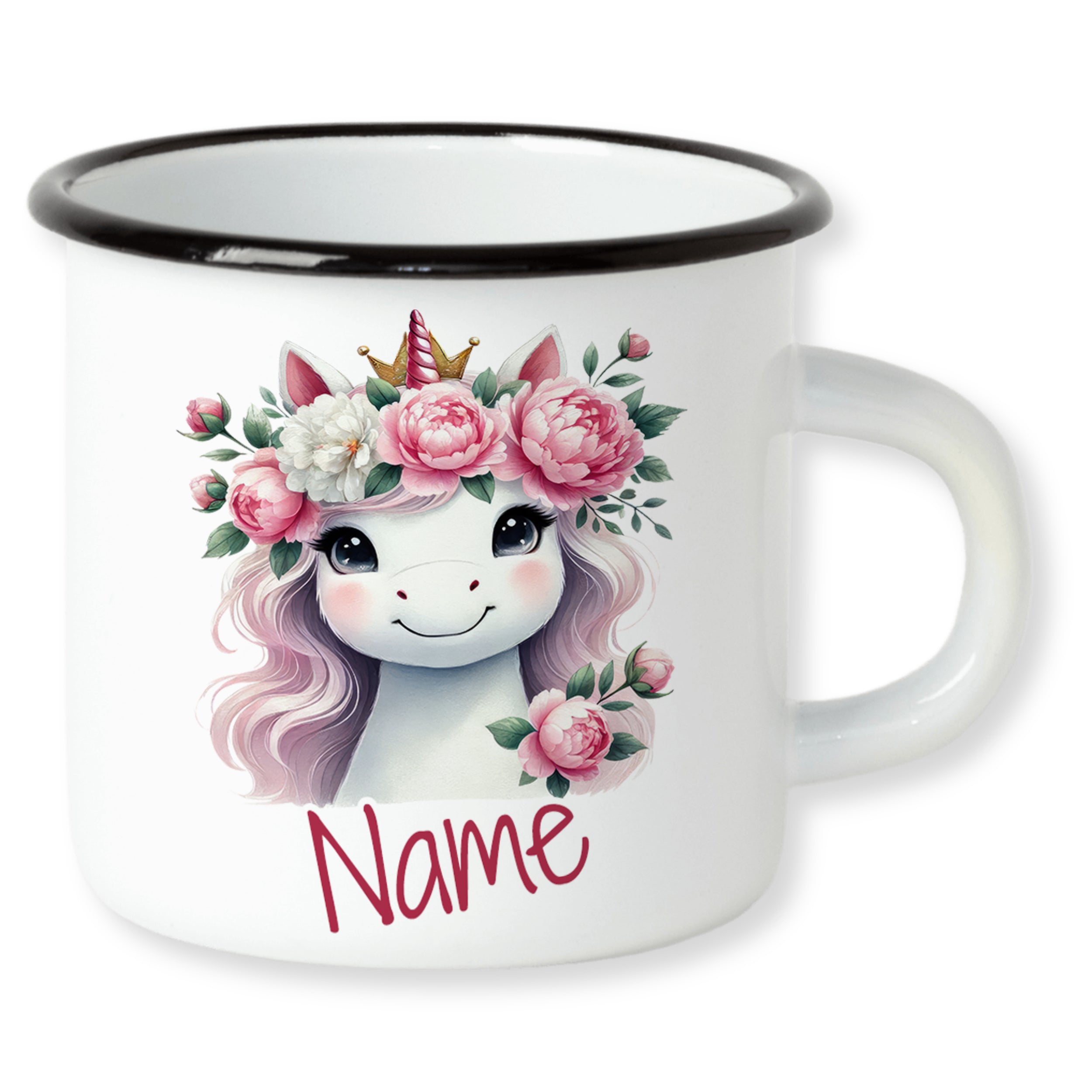 Emaille Becher Einhorn