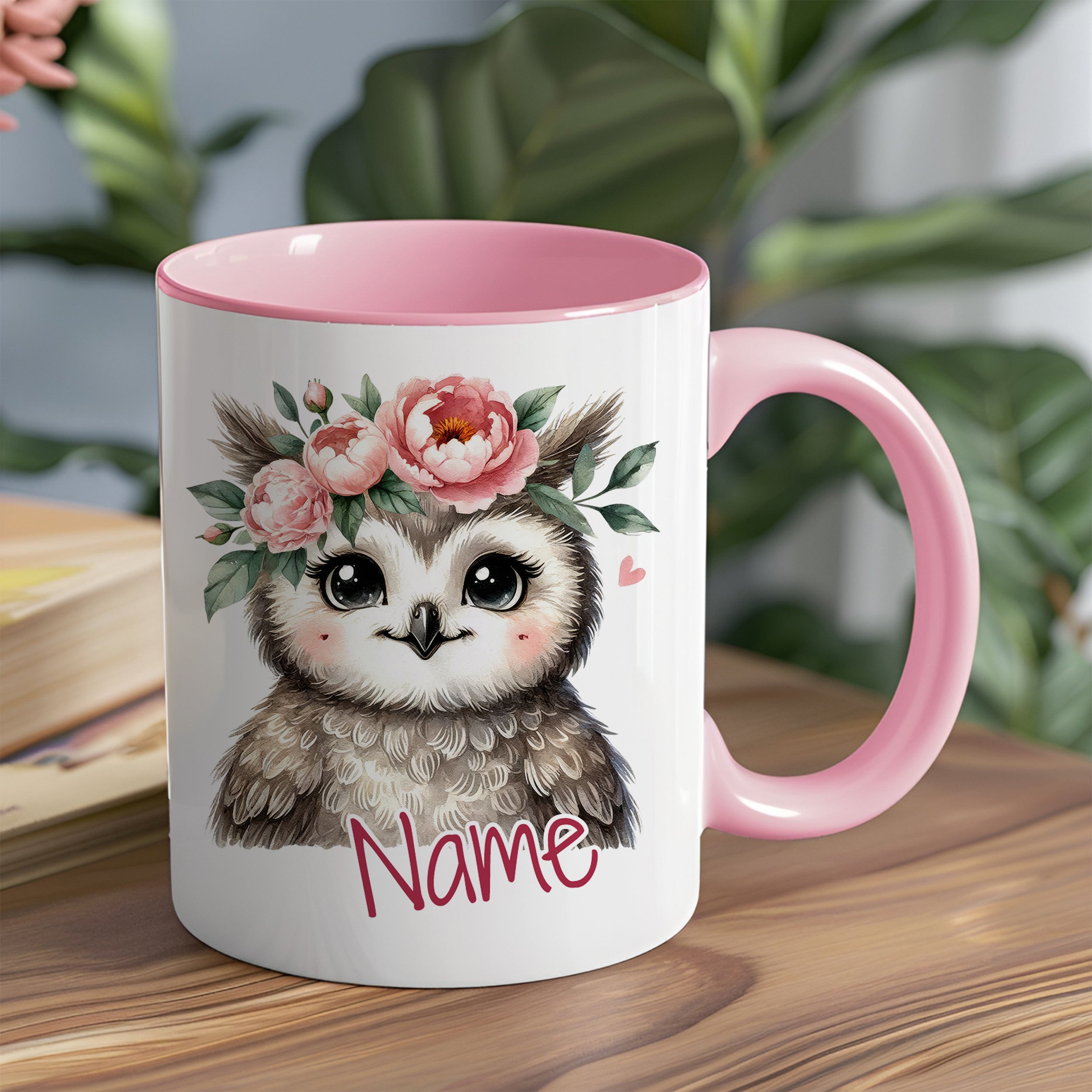 Tasse Eule mit Rosen