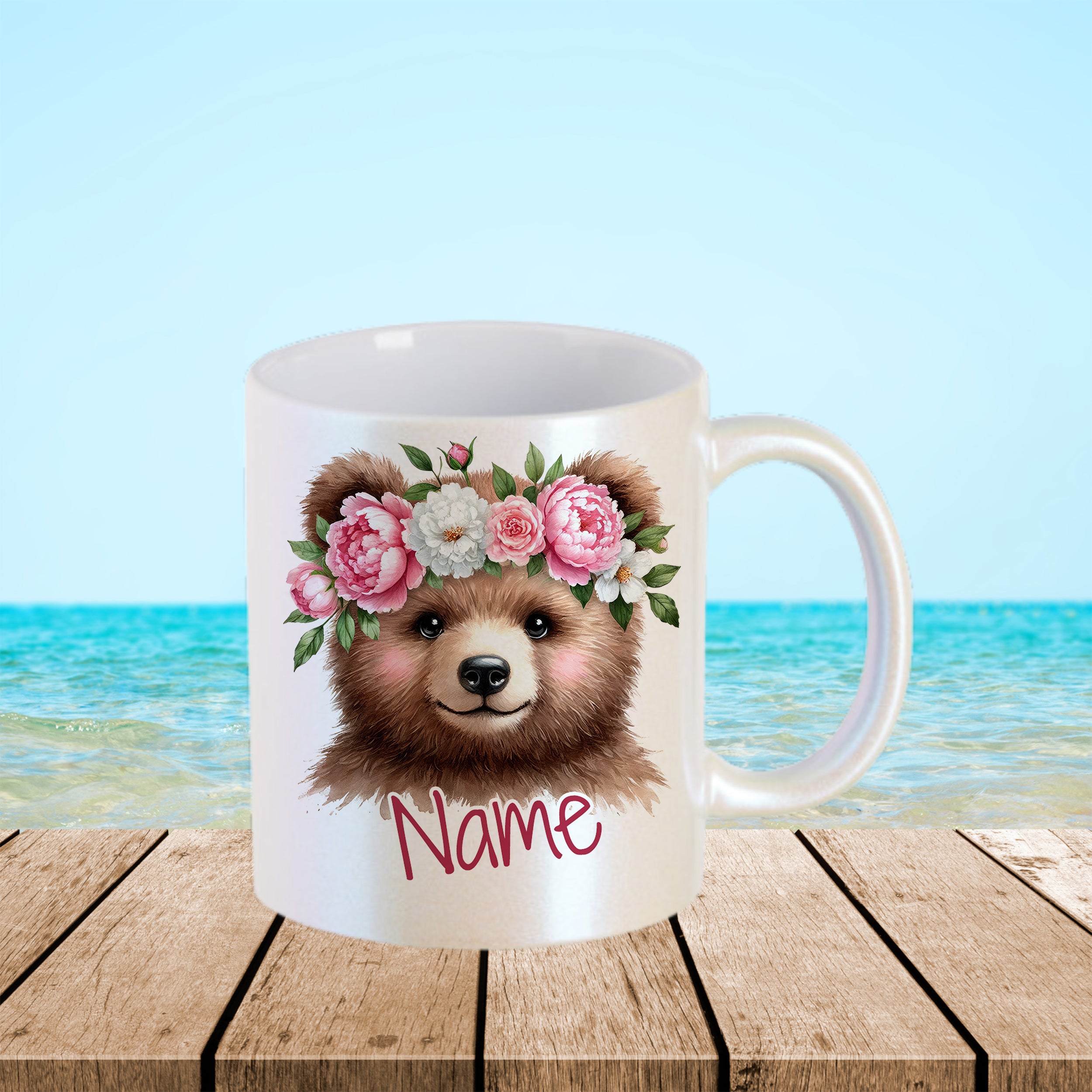 Tasse Bär mit Blumen
