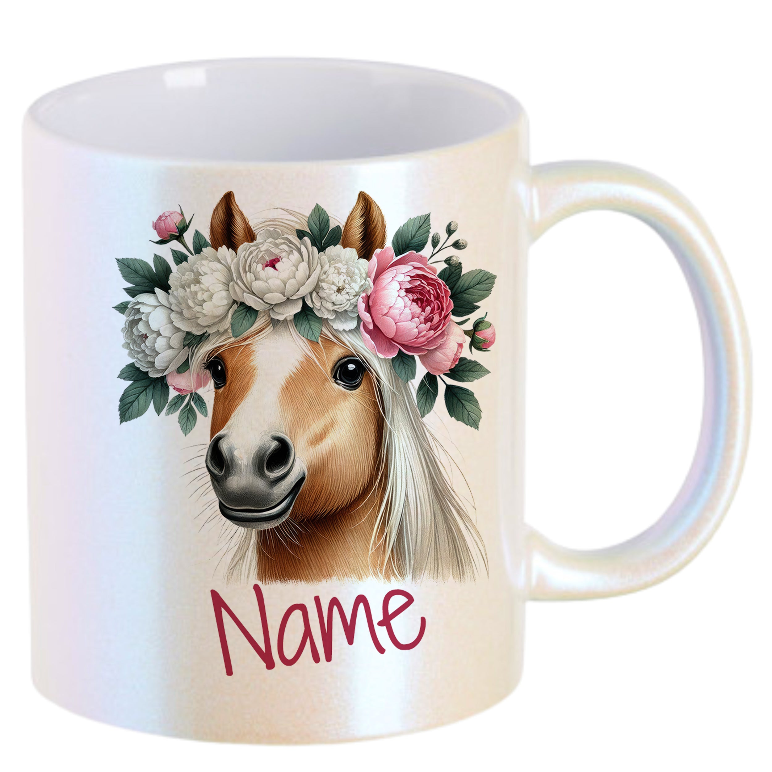 Tasse Pferd mit Blumen