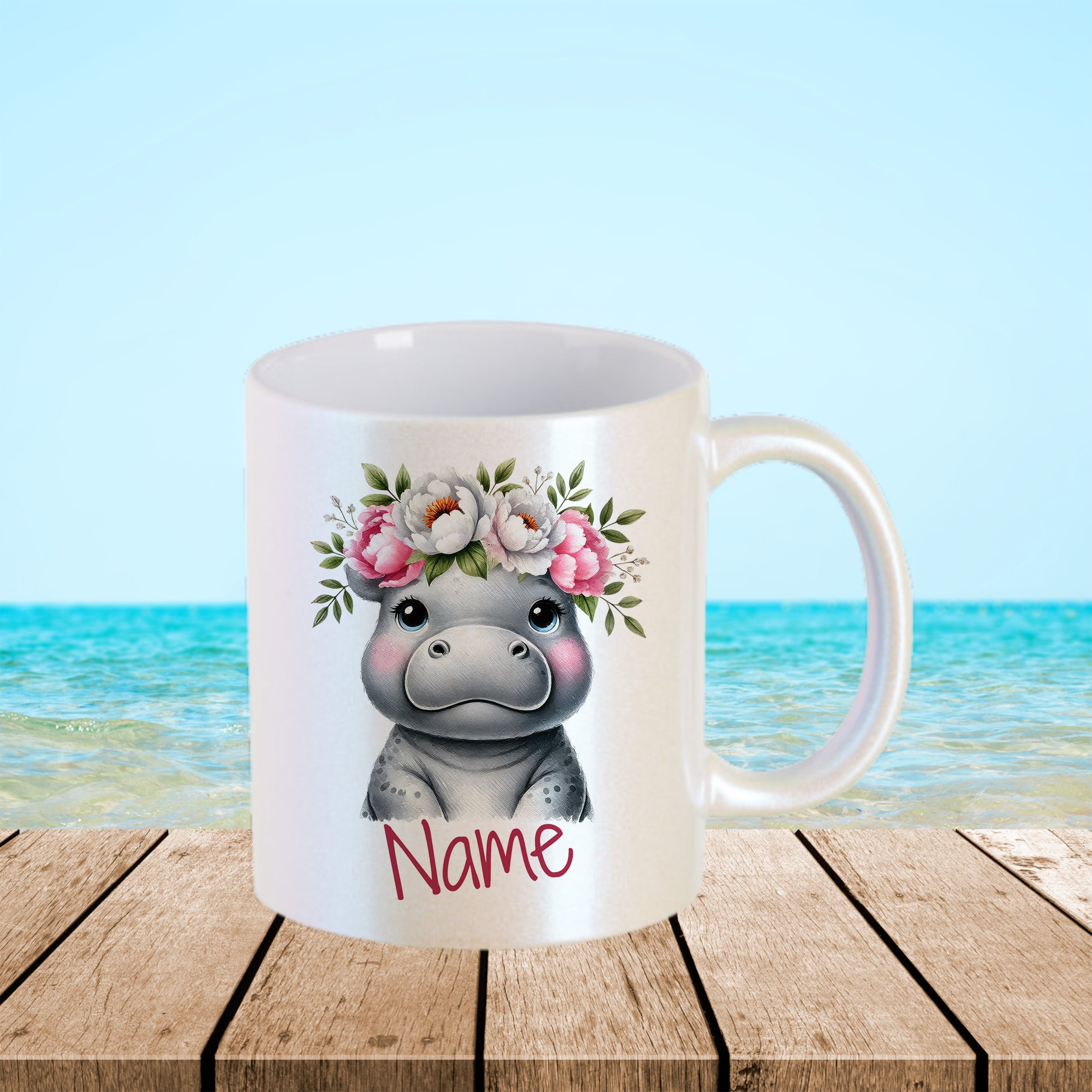 Tasse mit süßem Nilpferd-Motiv