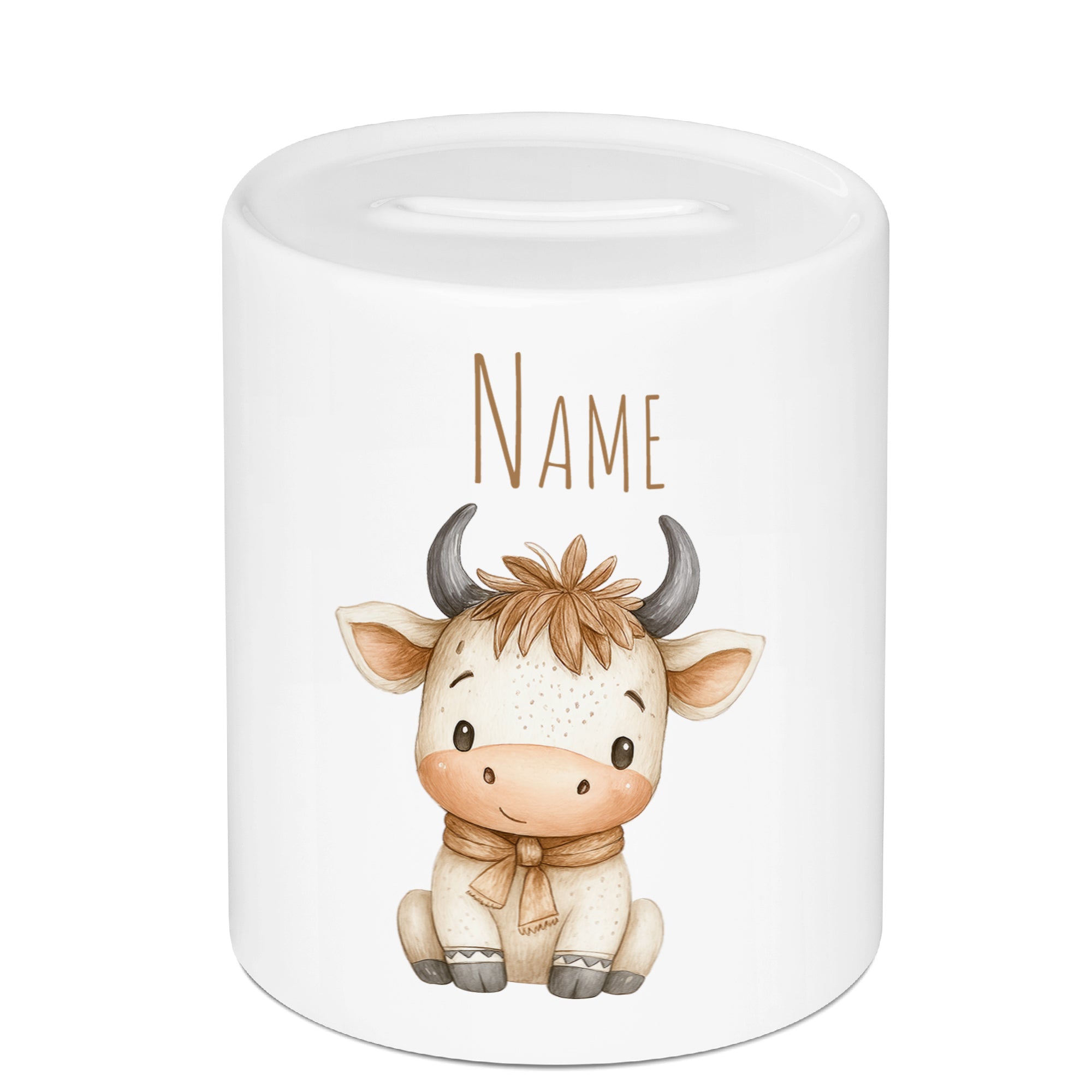 Spardose mit niedlichem Kuhmotiv