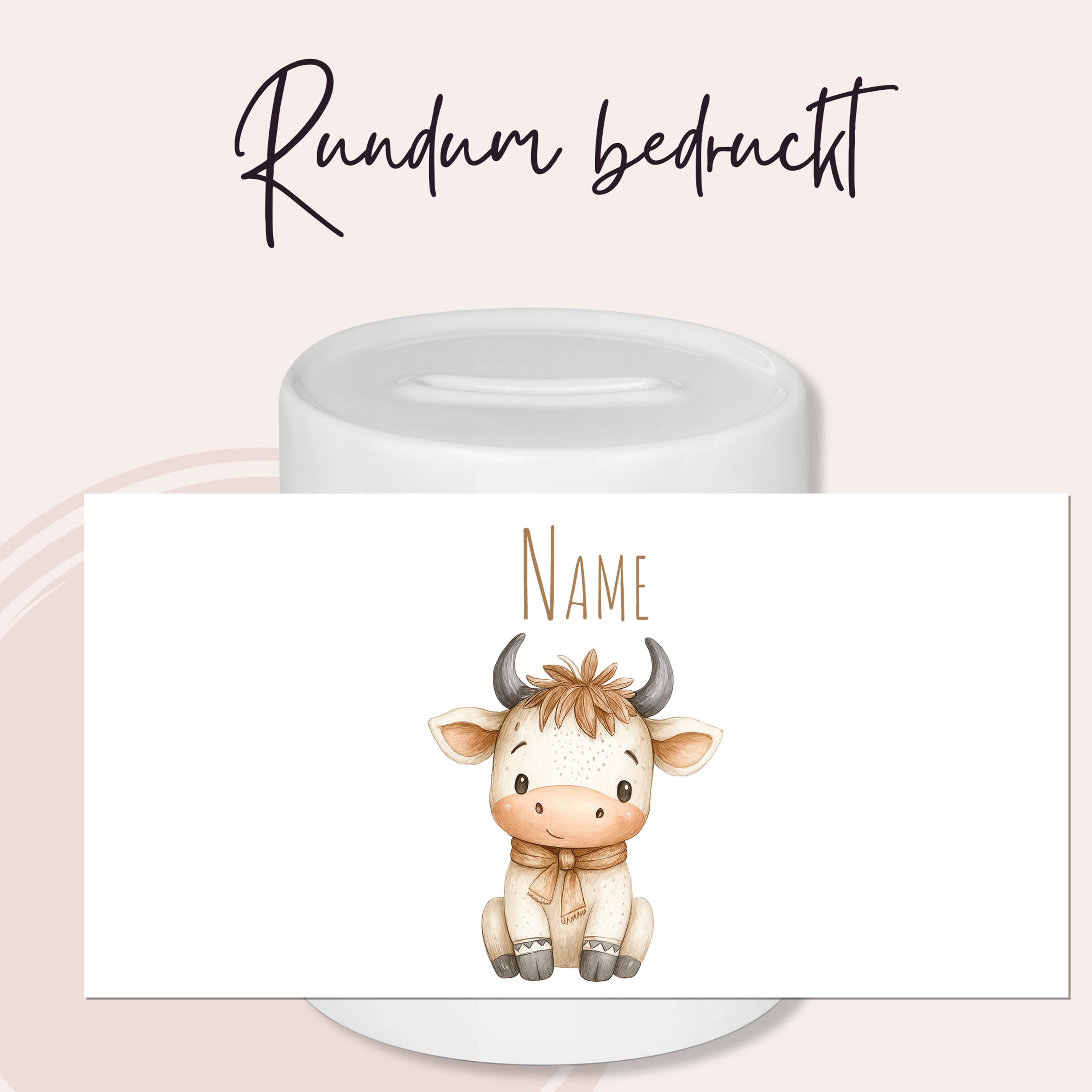 Spardose mit niedlichem Kuhmotiv