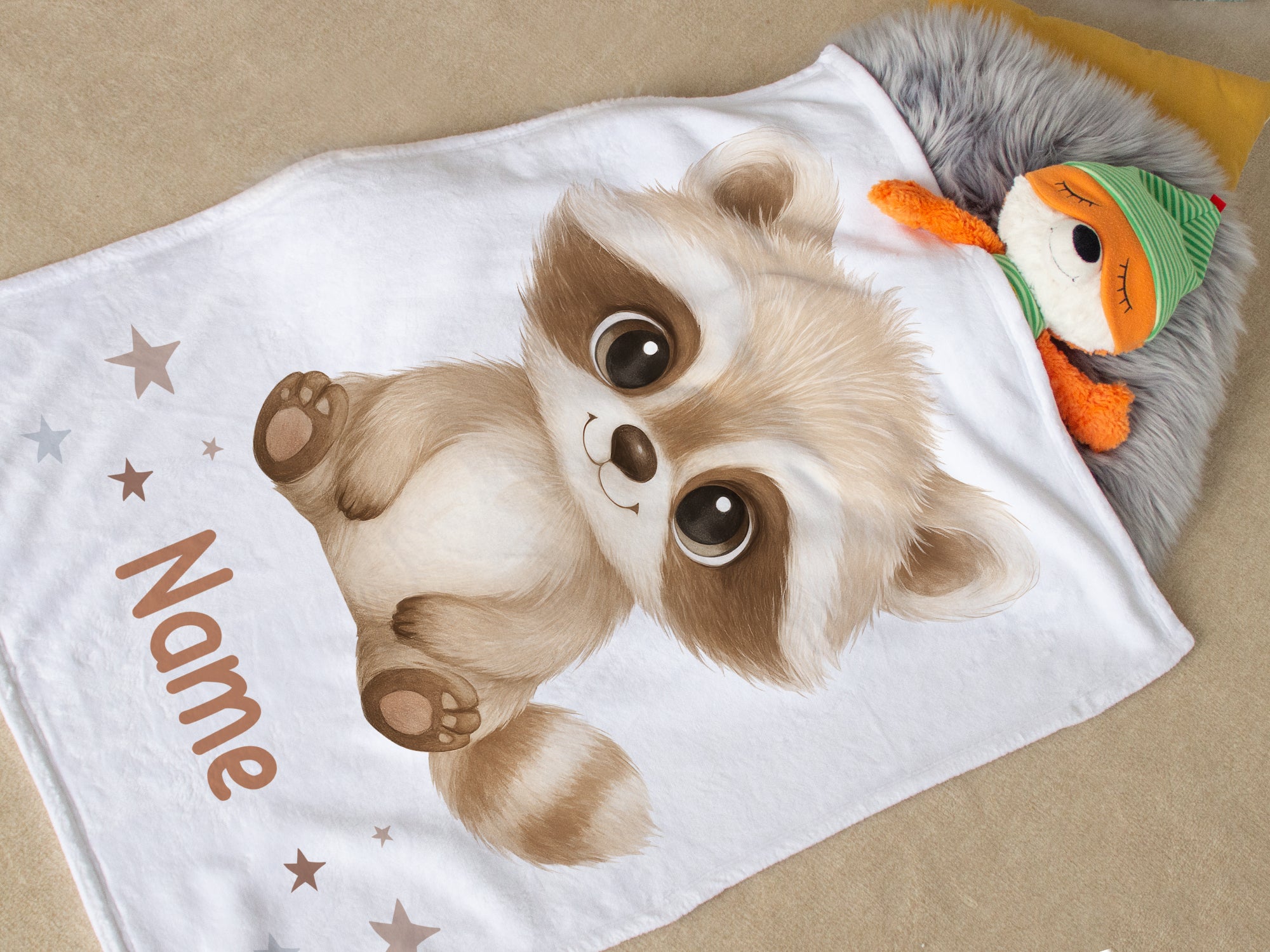 Babydecke Waschbär