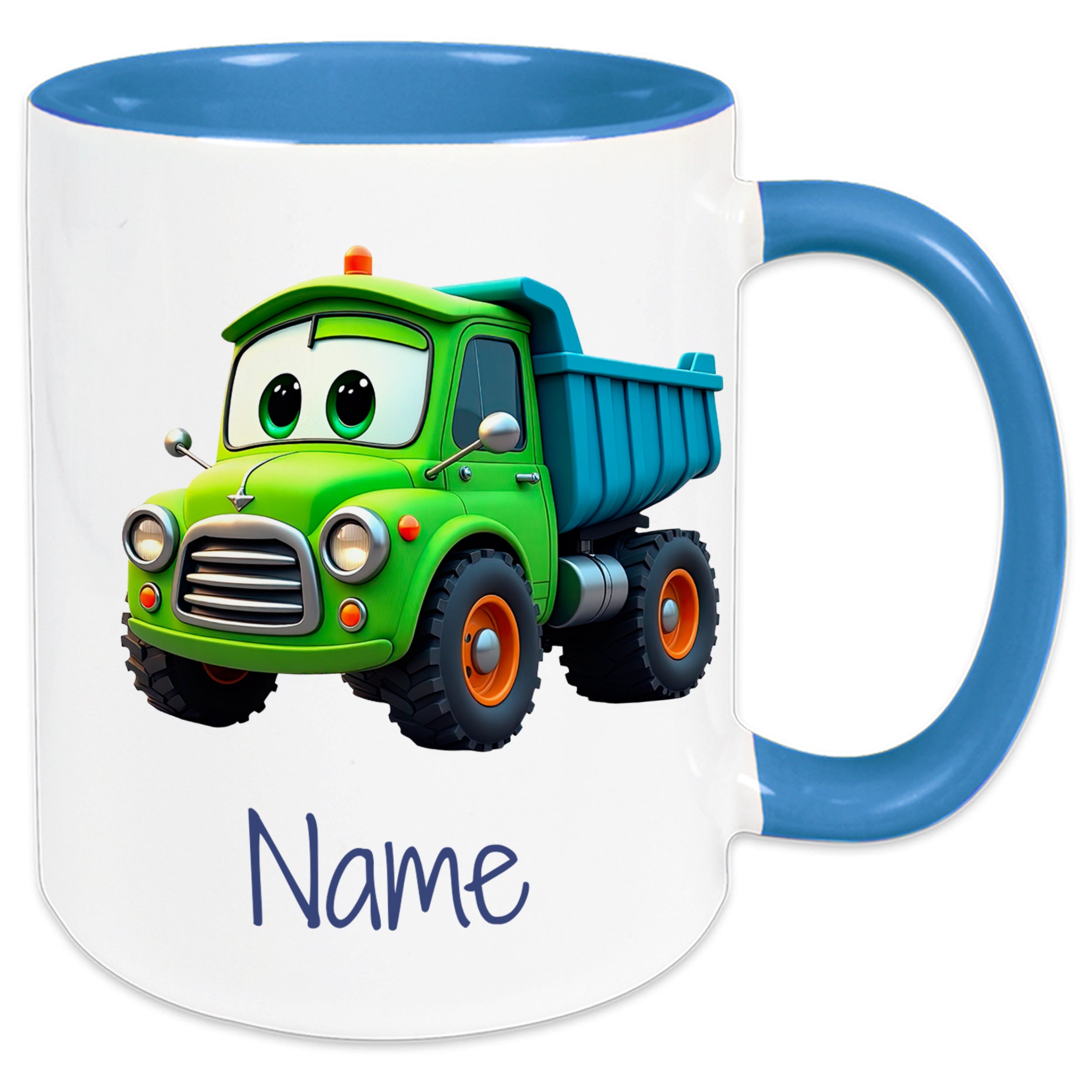 Kindertasse mit grünem Lkw - Spaßige Abenteuer für kleine Bauarbeiter