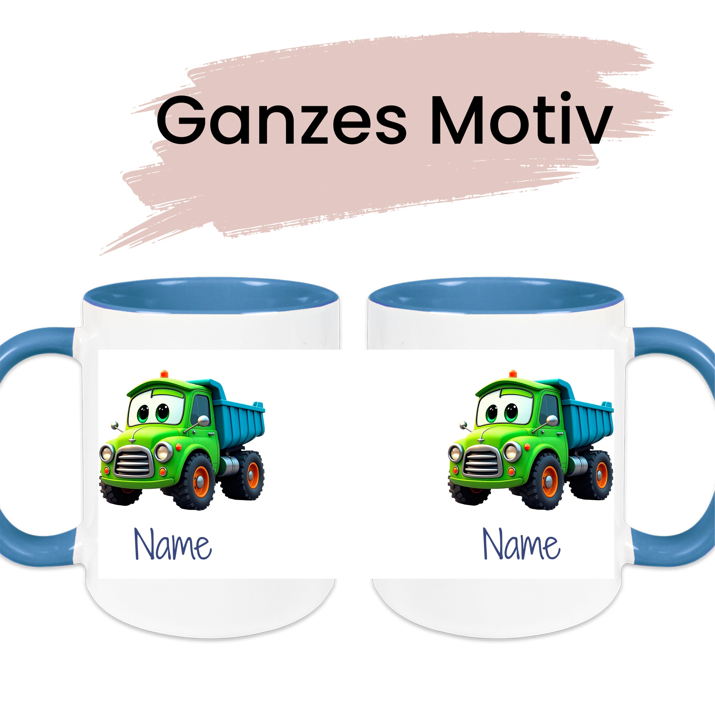 Kindertasse mit grünem Lkw - Spaßige Abenteuer für kleine Bauarbeiter