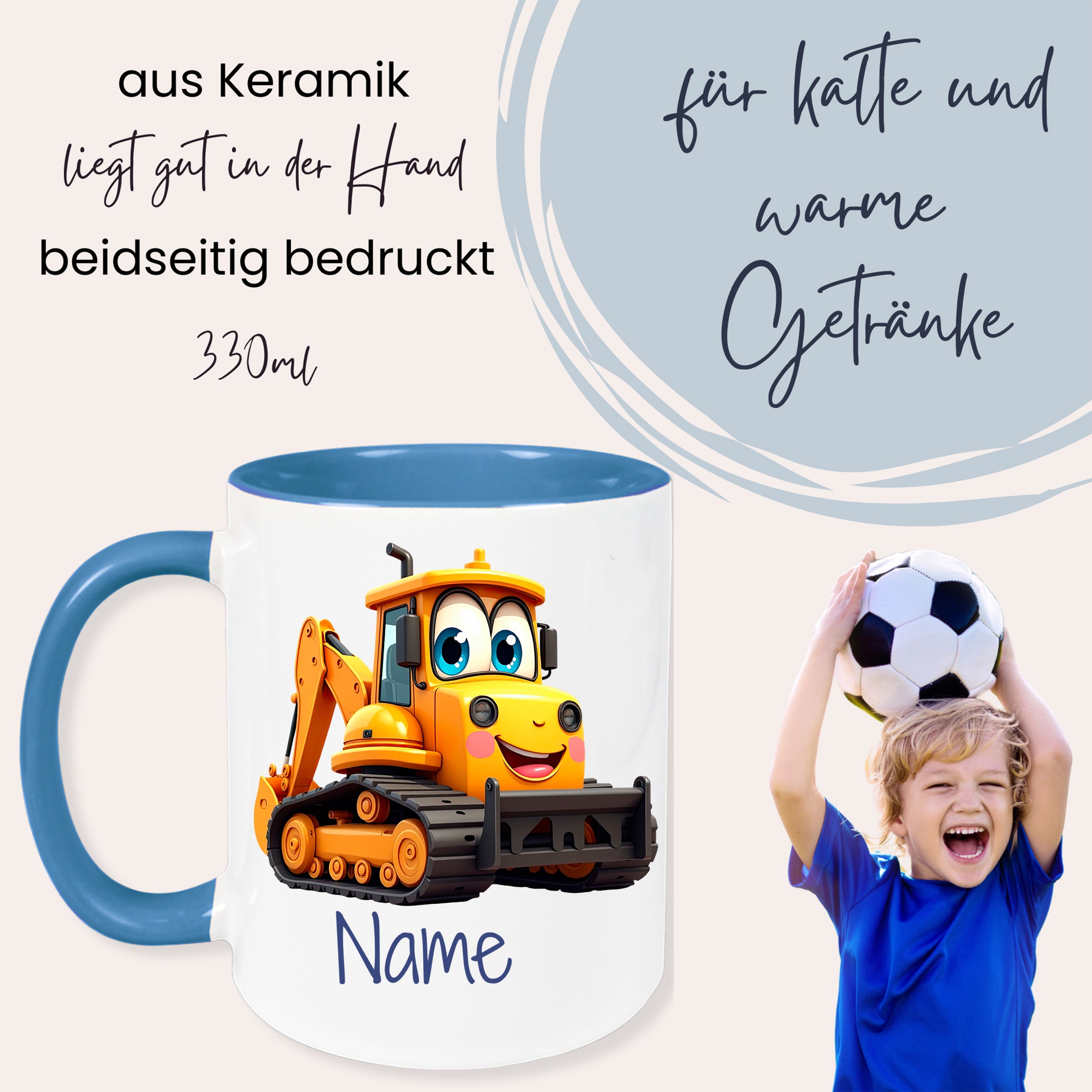 Tasse Bagger - Freude beim Trinken für kleine Bauarbeiter