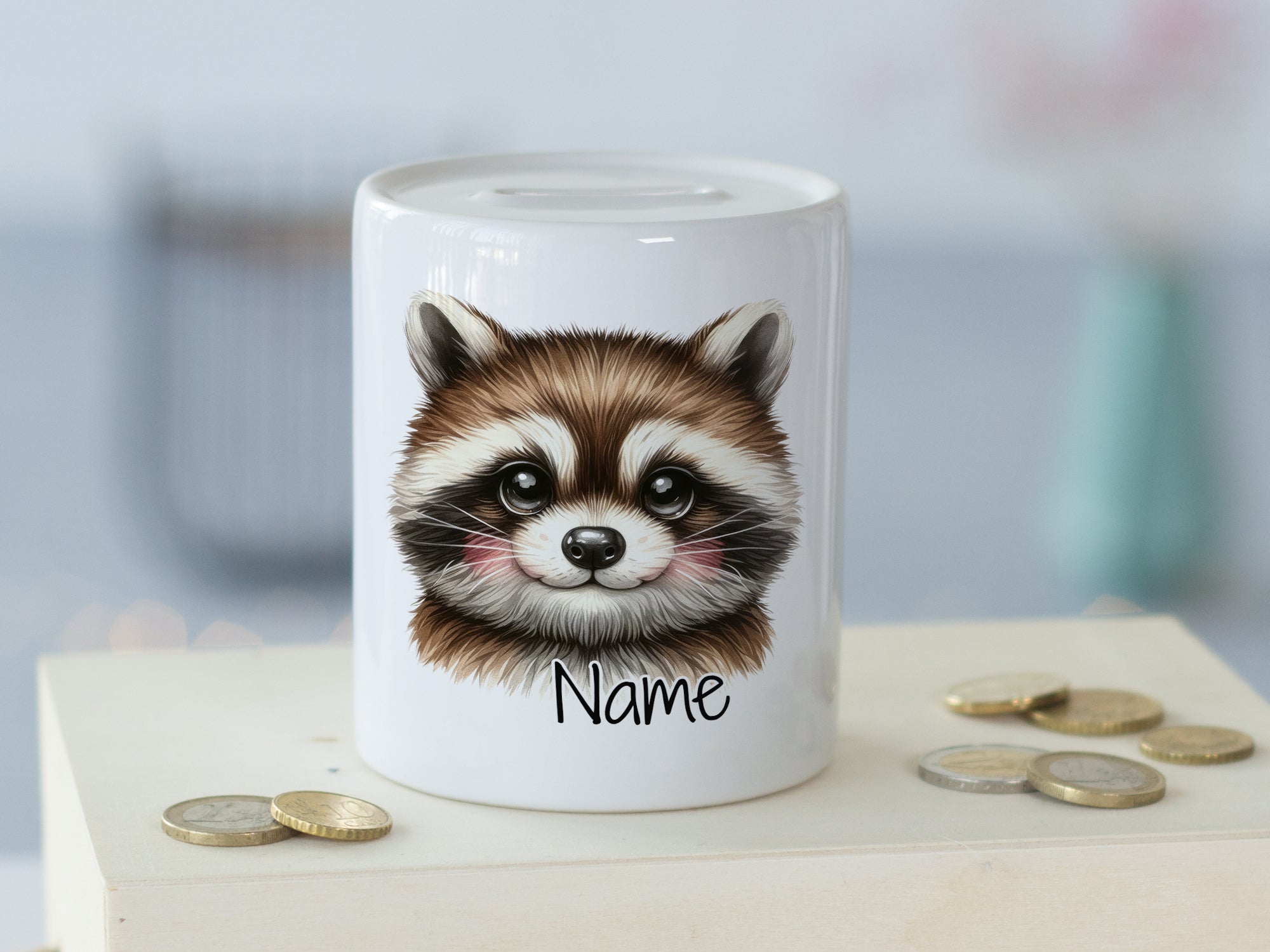 Spardose Waschbär