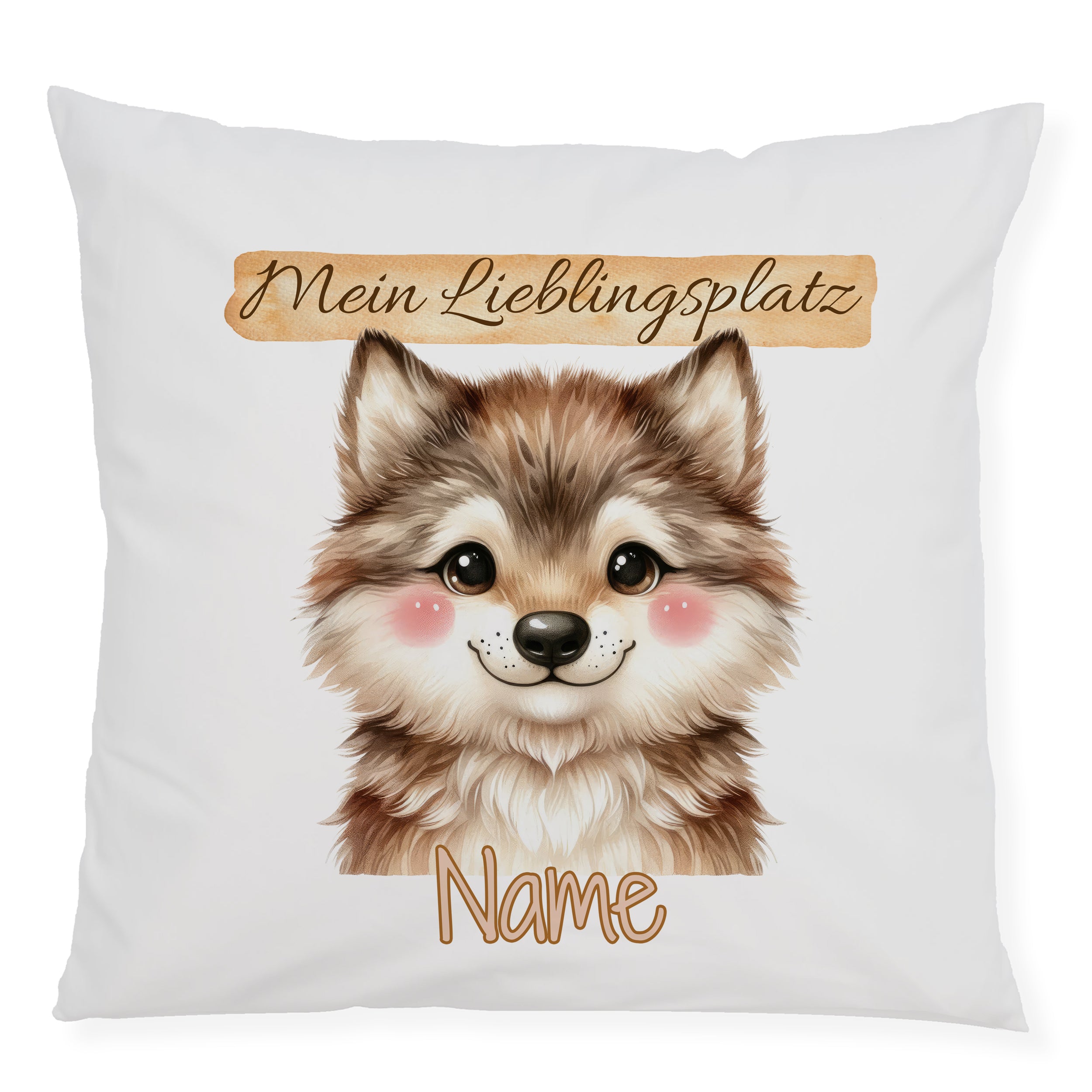 Kissenbezug Lieblingsplatz mit Wolf