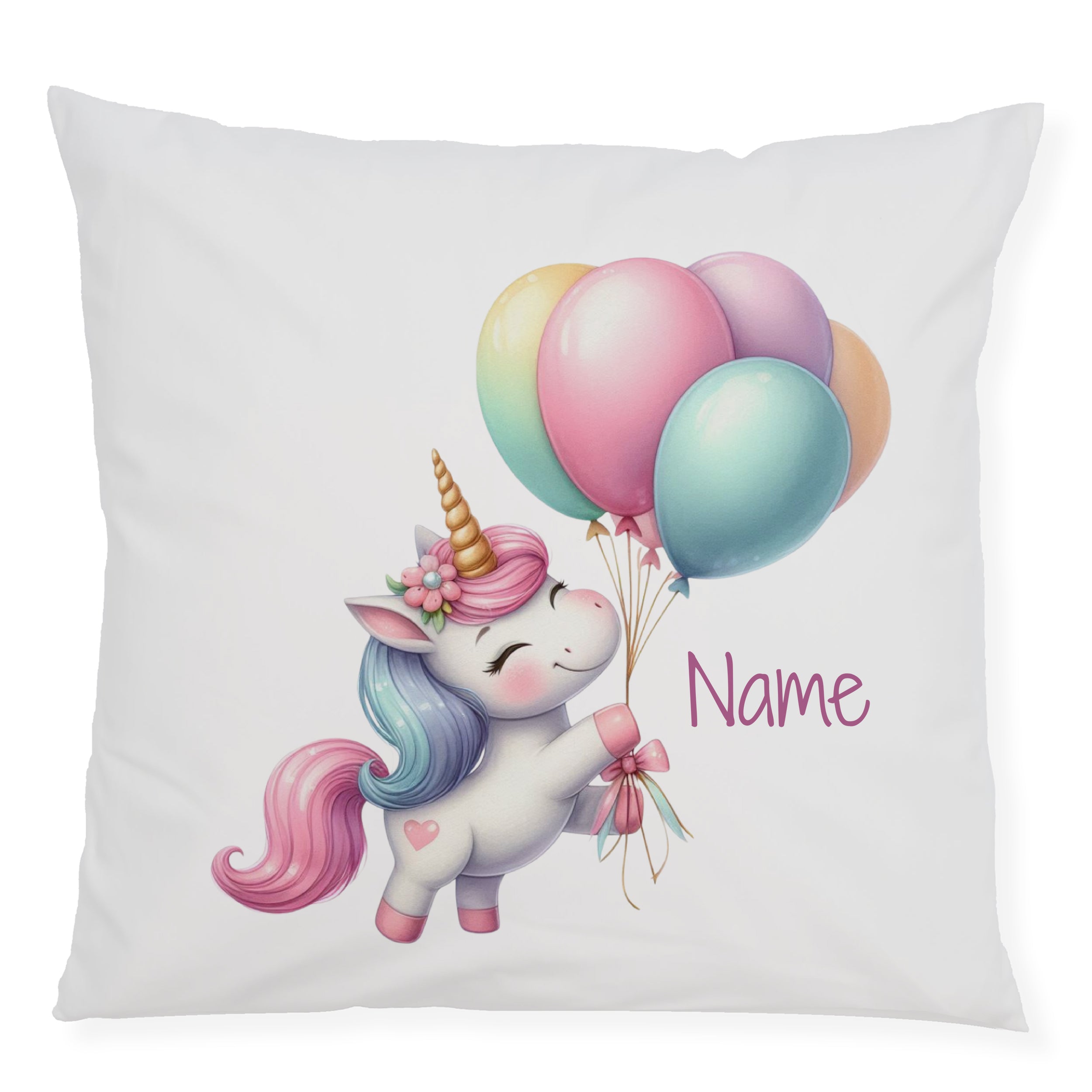 Kissenbezug Einhorn mit Ballons