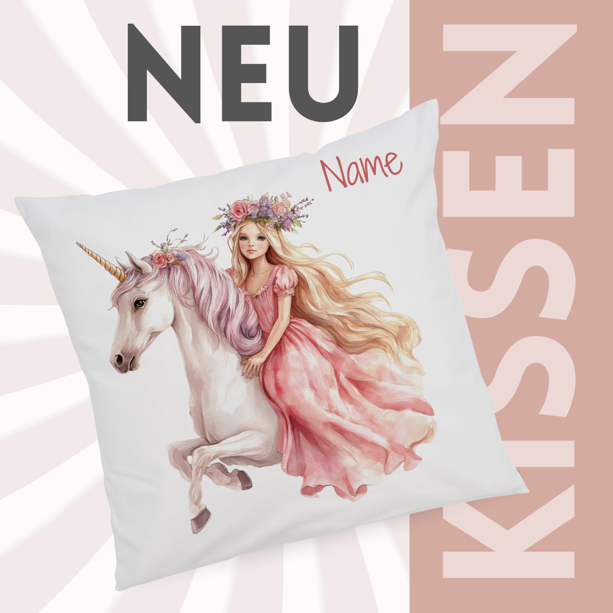 Kissenbezug Einhorn-Mädchen