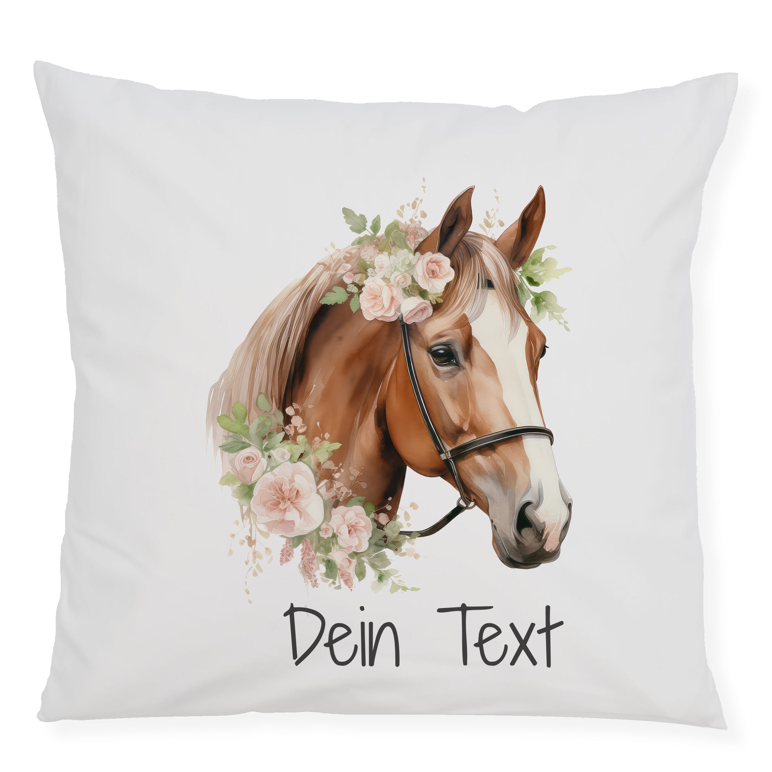 Kissenbezug Pferd mit Blumen