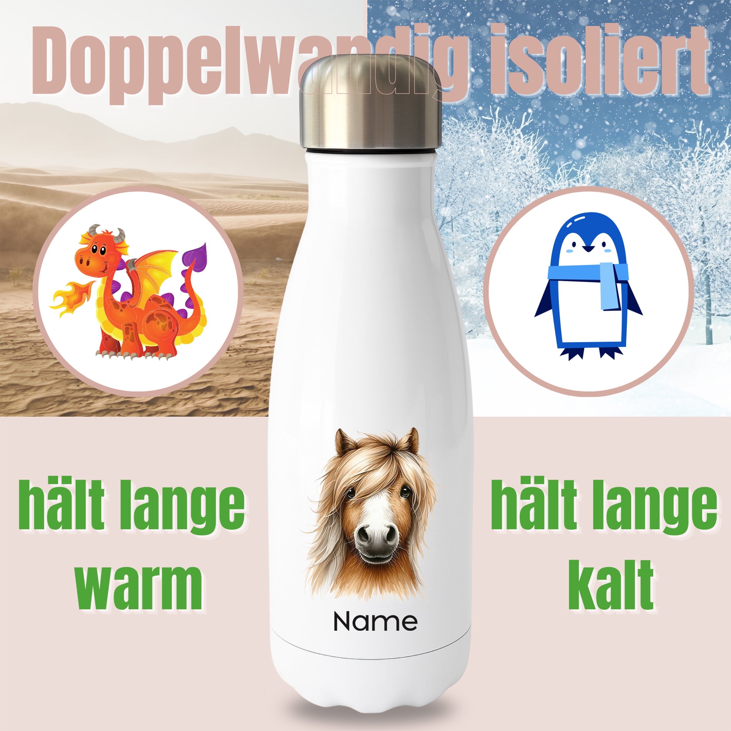Thermoflasche Pferd