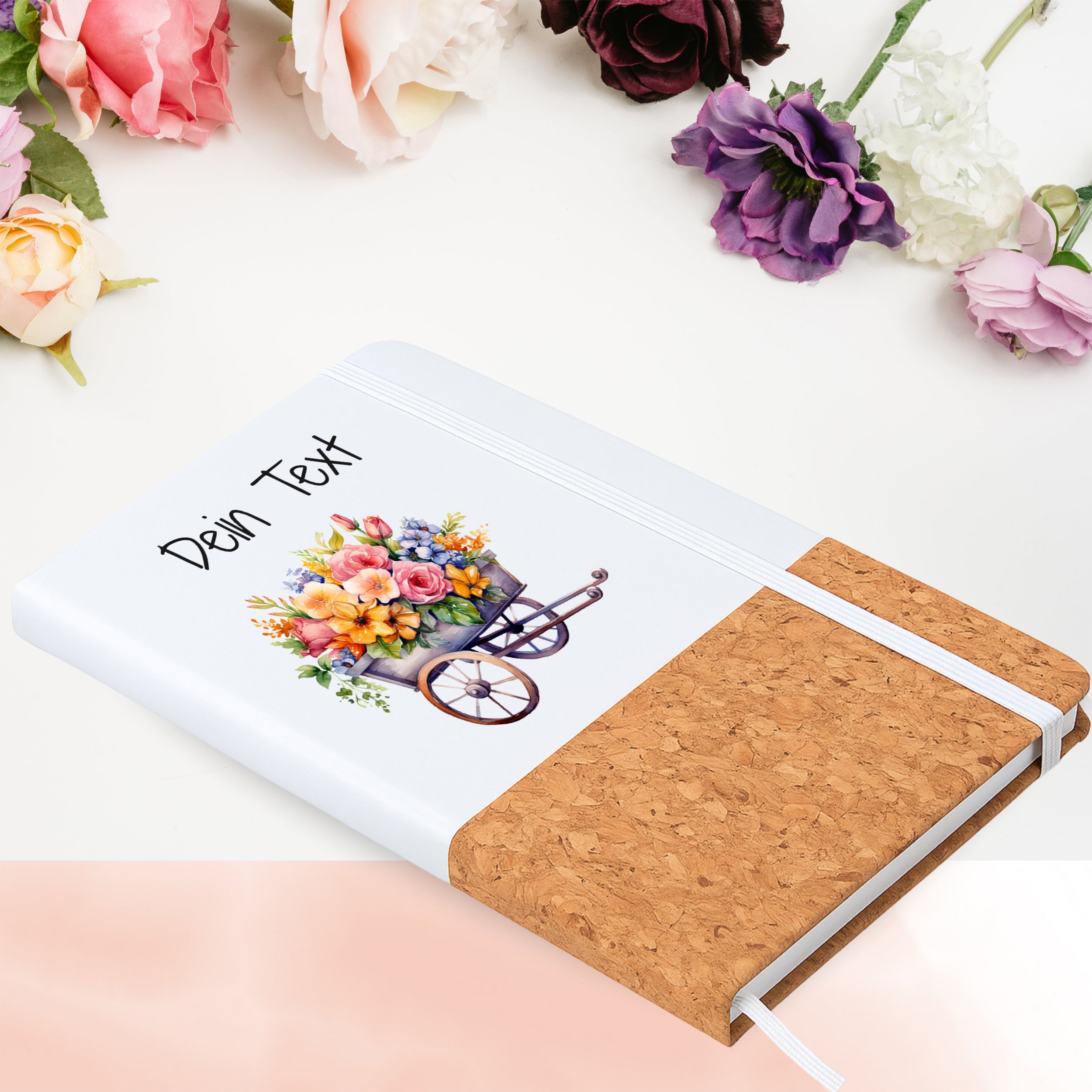 Notizbuch mit Blumenmotiv