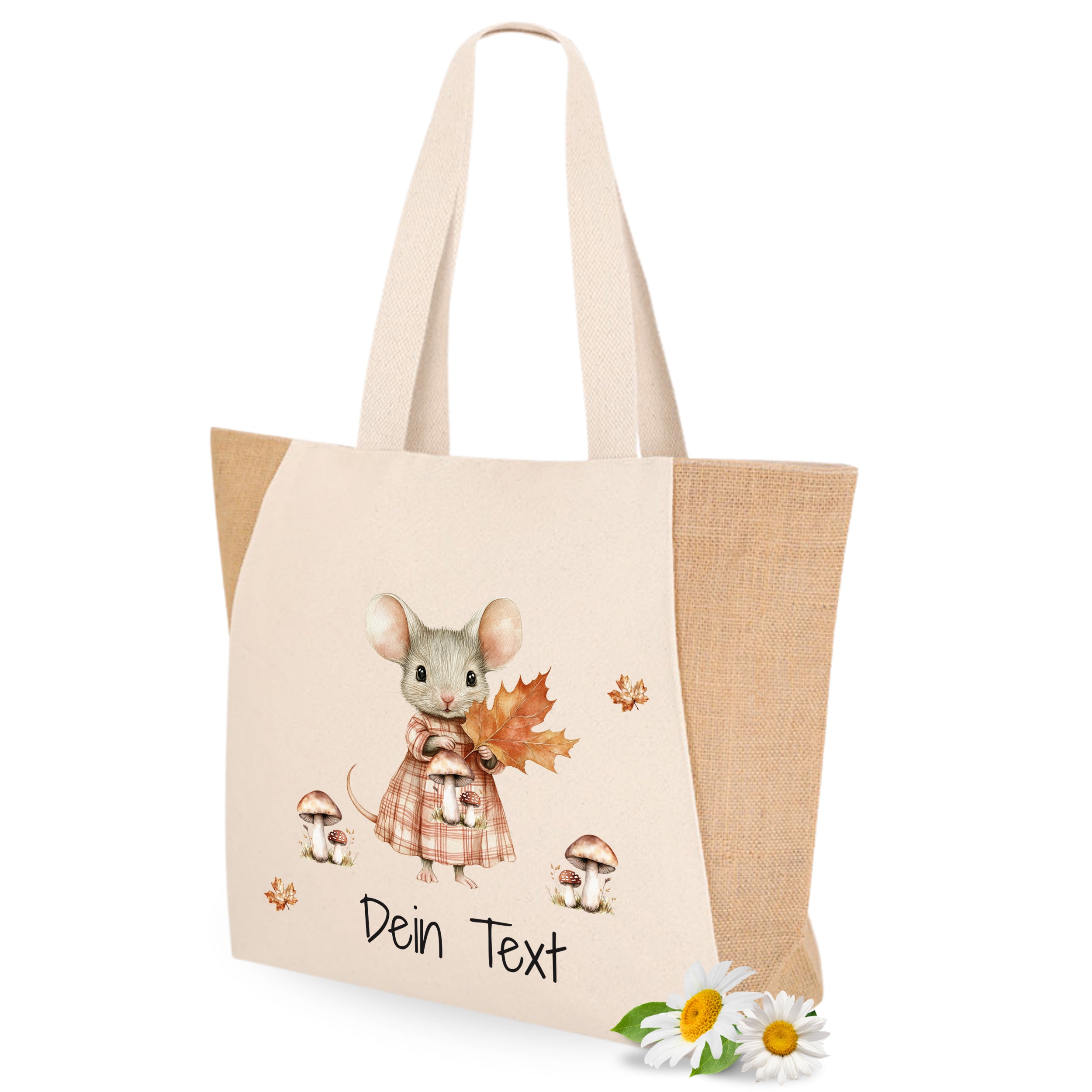 Tasche mit Maus und Herbstmotiv