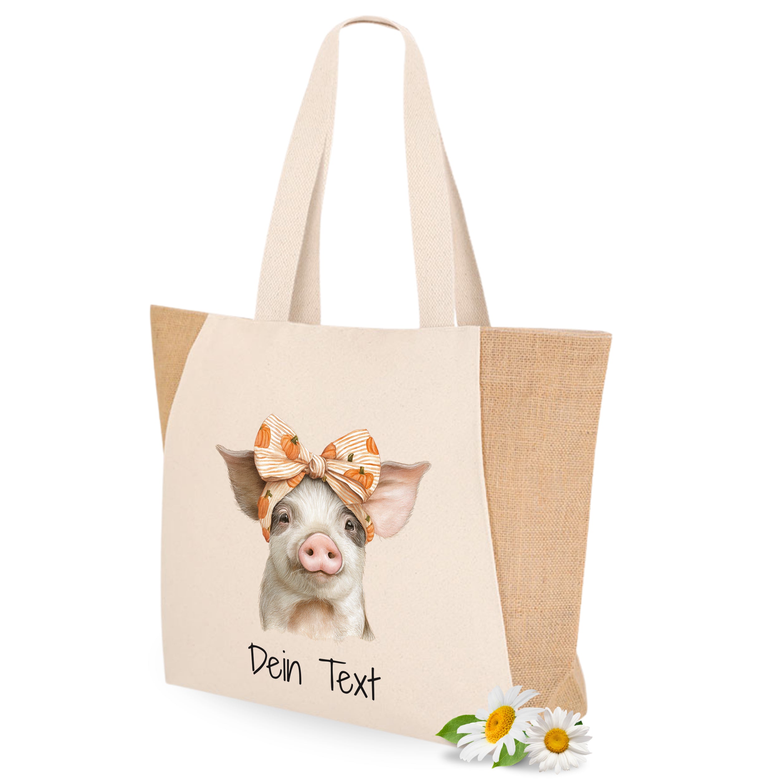 Tasche Schweinchen mit Schleife