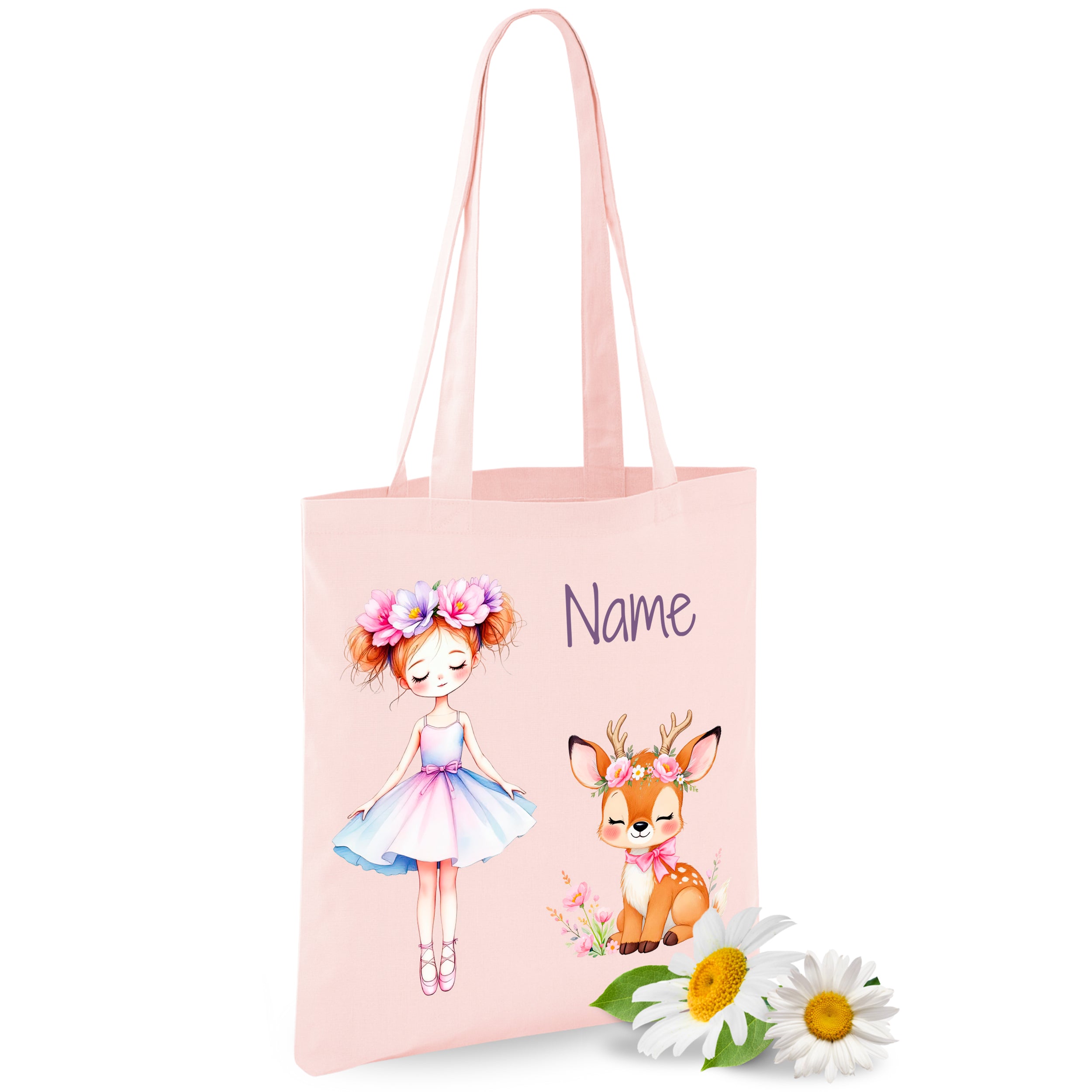 Tasche mit süßem Mädchen und Reh