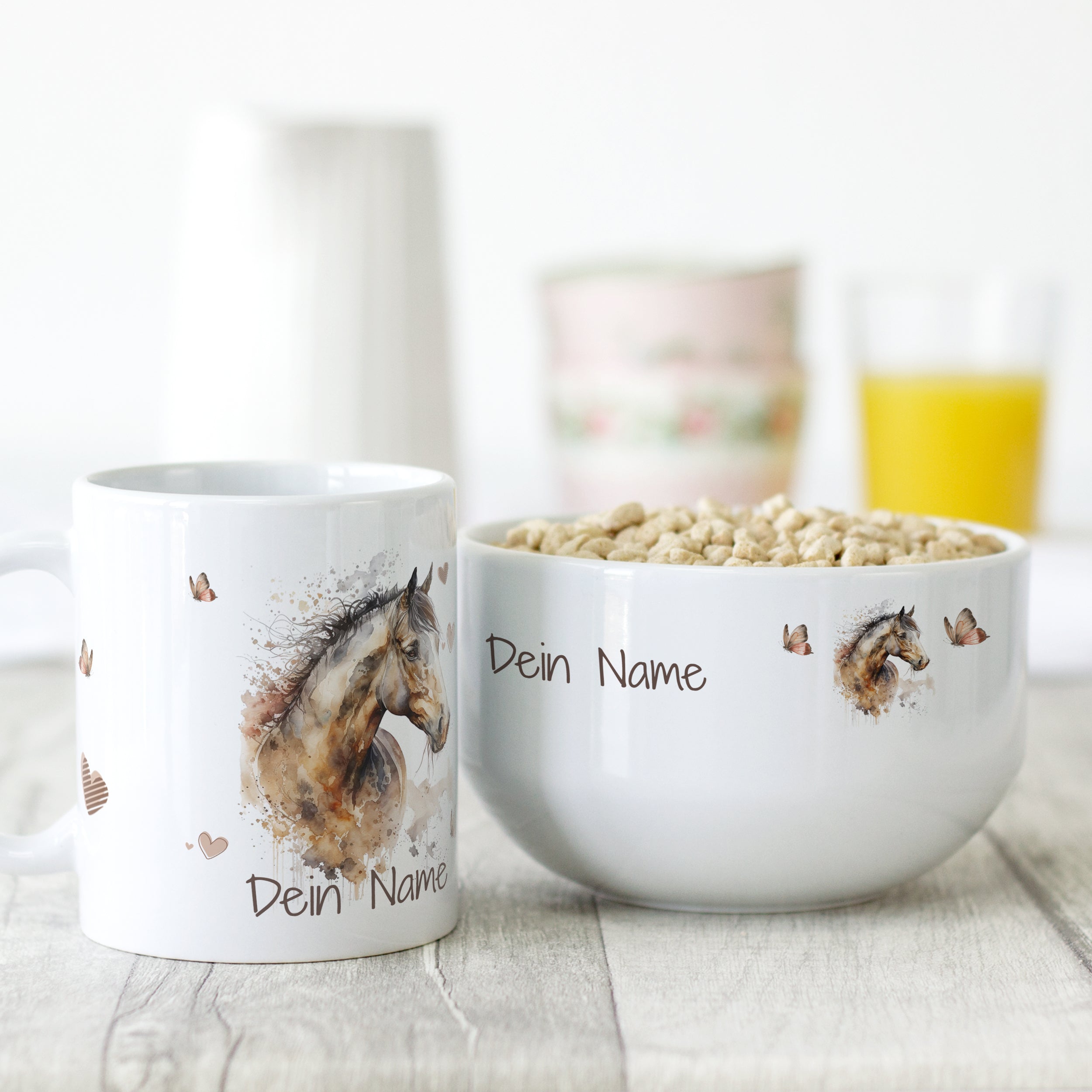Frühstücksset Set Tasse mit Müslischale