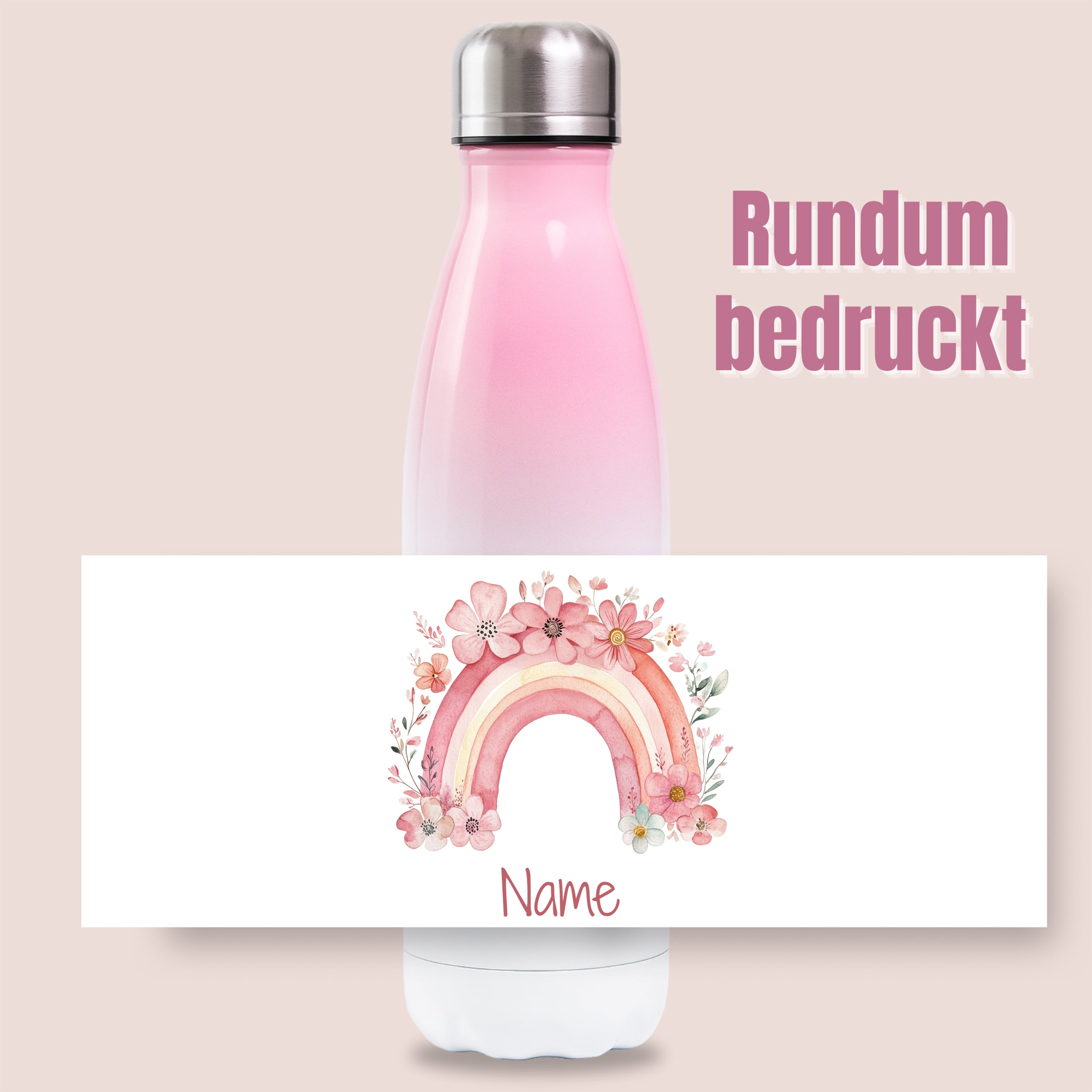 Thermosflasche Rosa Regenbogen