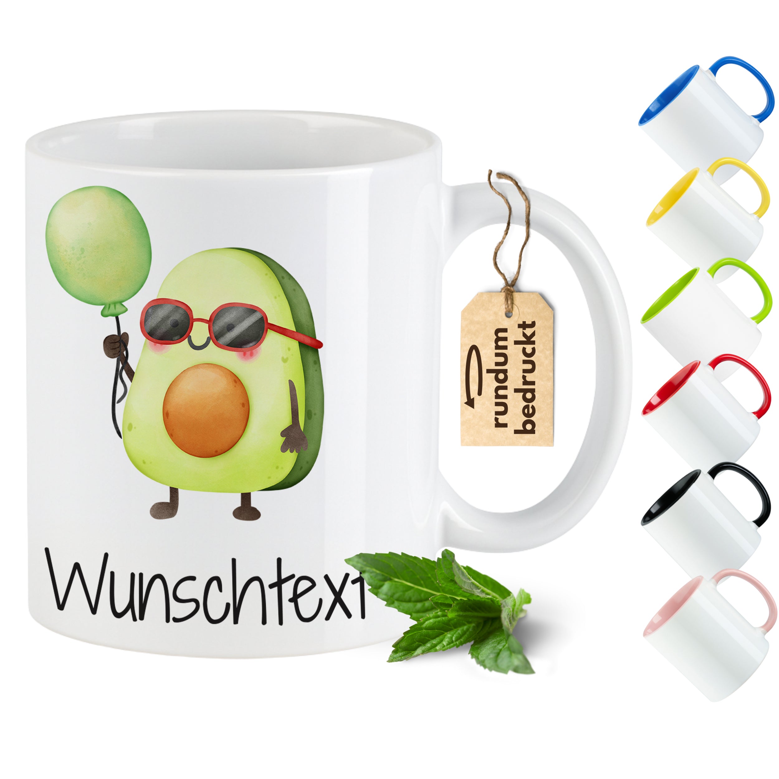 Tasse Avocado mit Ballon