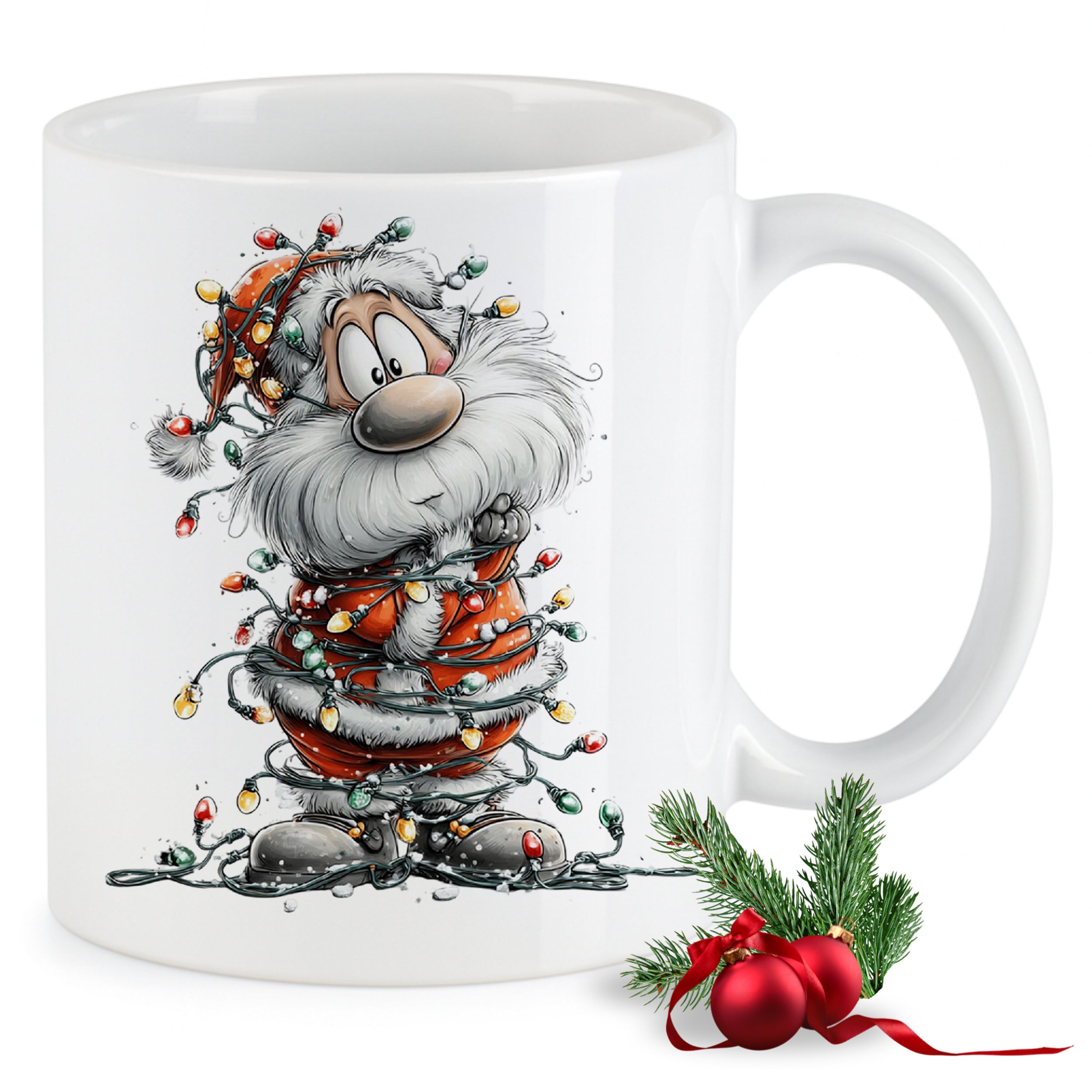 Weihnachtstasse mit fröhlichem Weihnachtsmann